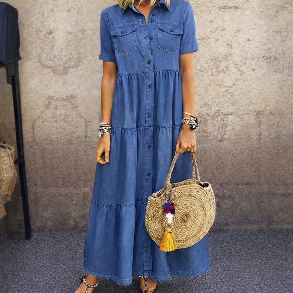 Elizabeth Button-front Midi Dress