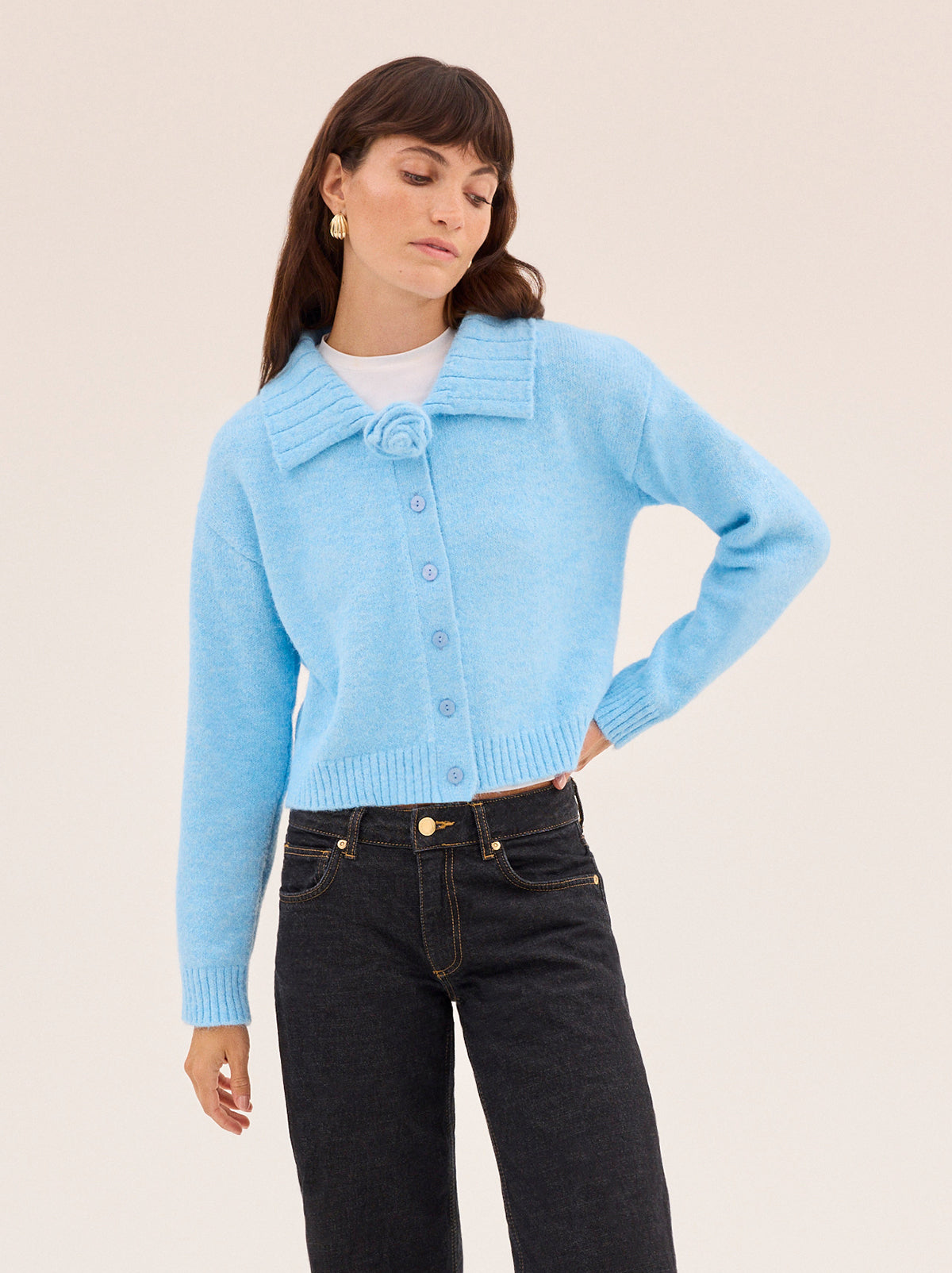 Abigail Blue Knit Cardigan