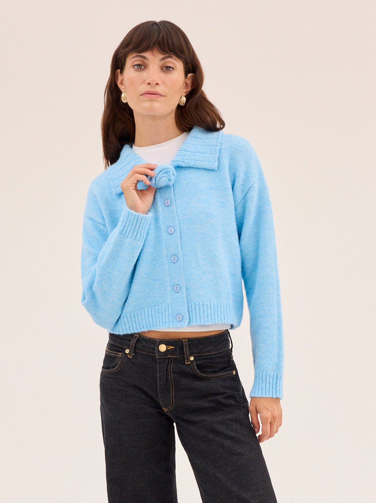 Abigail Blue Knit Cardigan