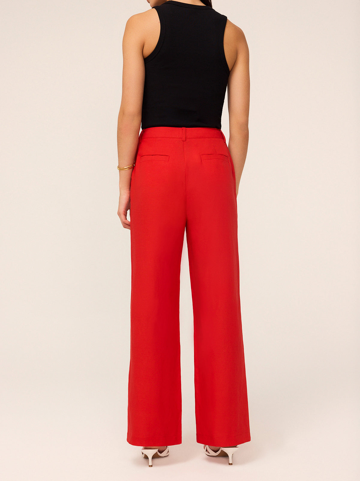 Ada Red Straight Leg Trousers