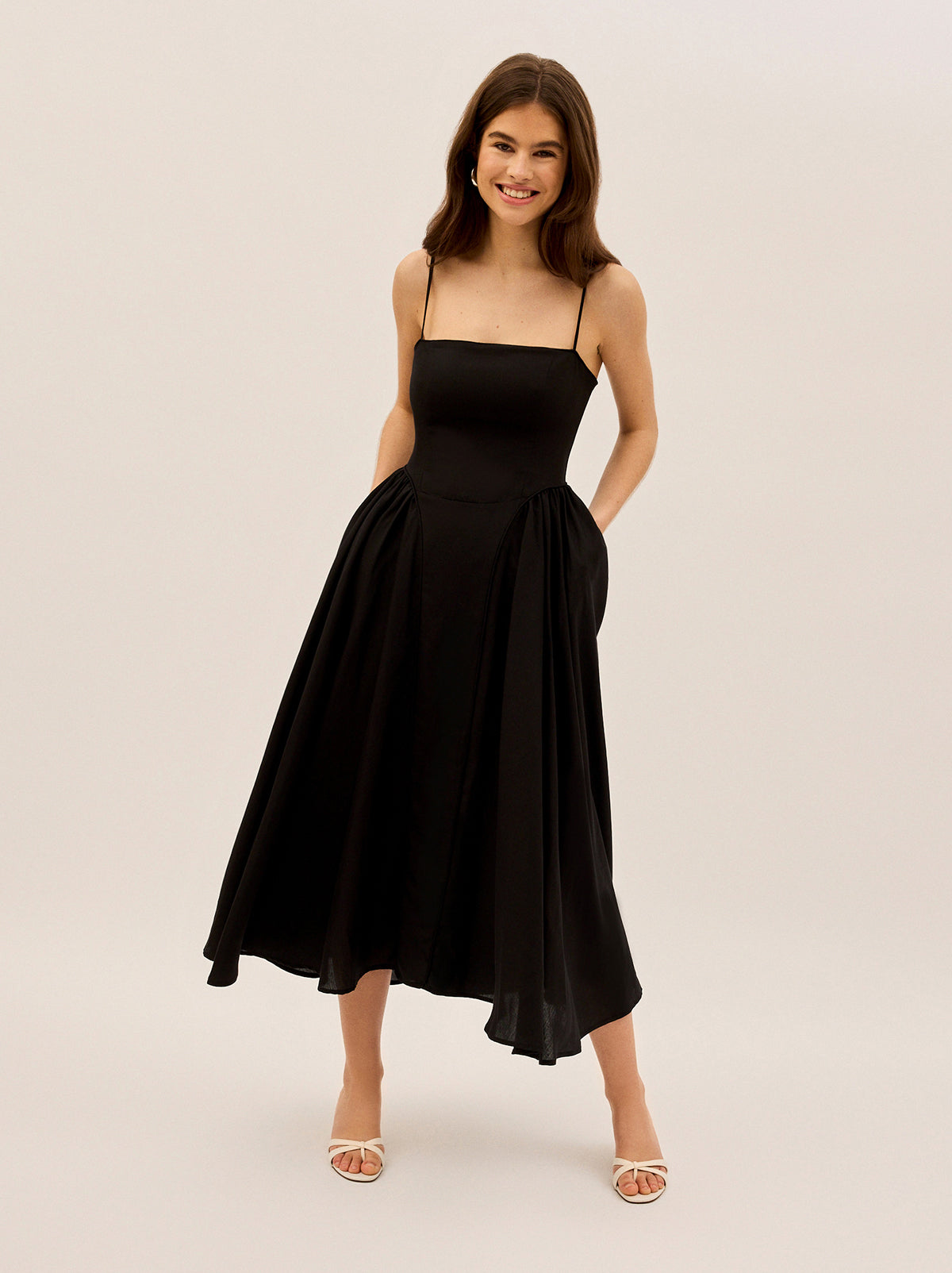 Alberta Black Linen Blend Dress