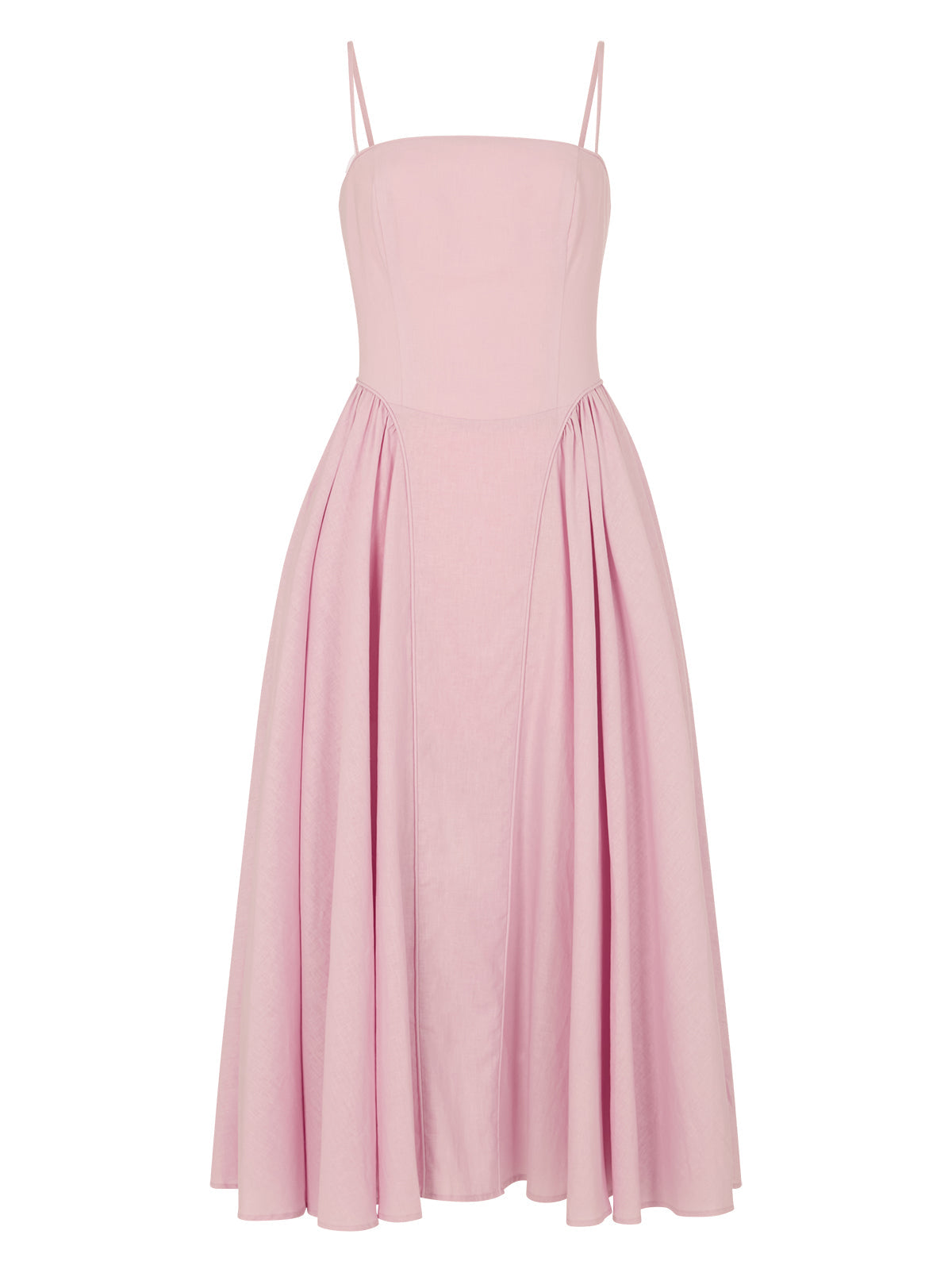Alberta Pink Cotton Linen Dress