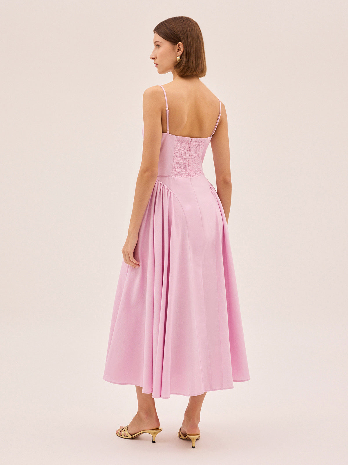 Alberta Pink Cotton Linen Dress