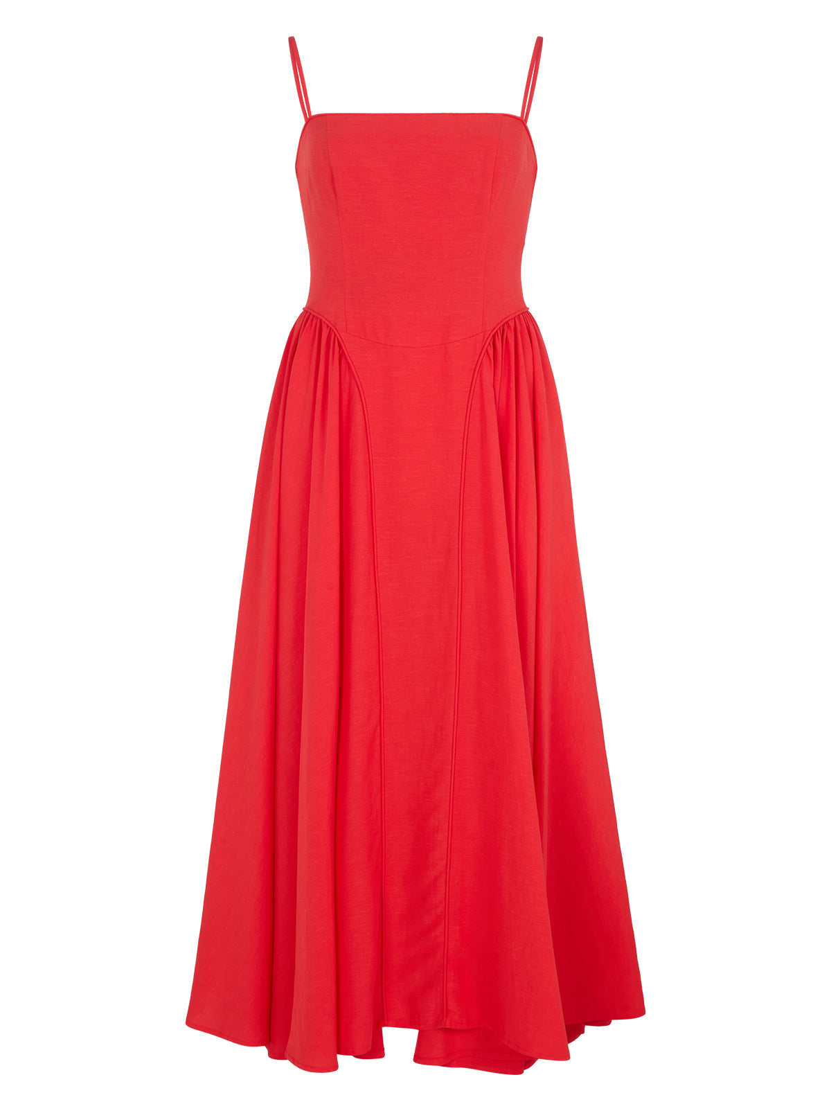 Alberta Red Linen Blend Dress