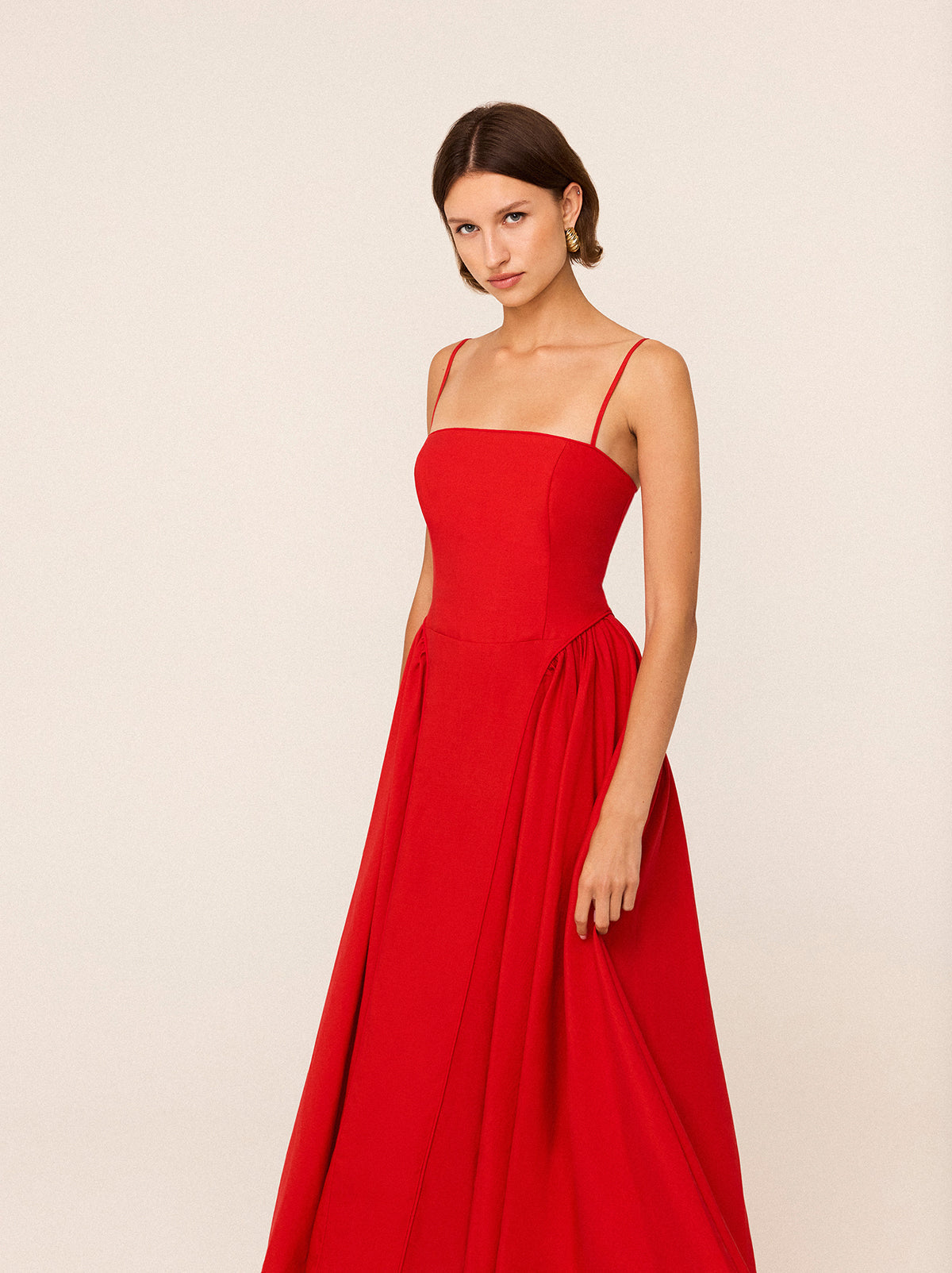 Alberta Red Linen Blend Dress