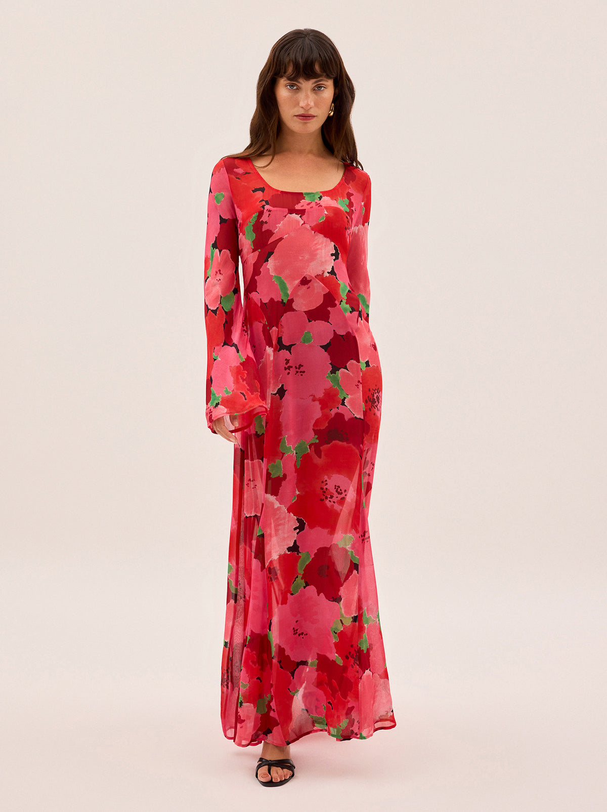 Alessia Pink Watercolour Floral Print Dress