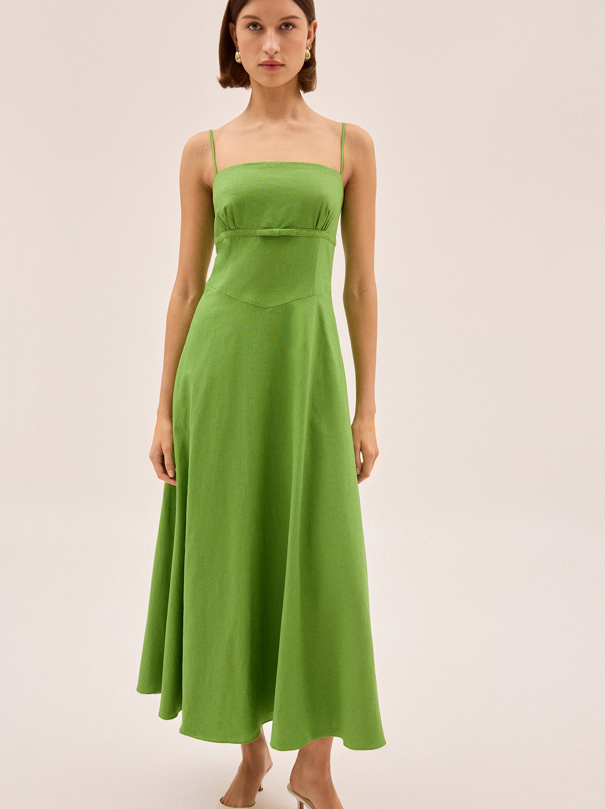 Ally Meadow Green Cotton Linen Dress