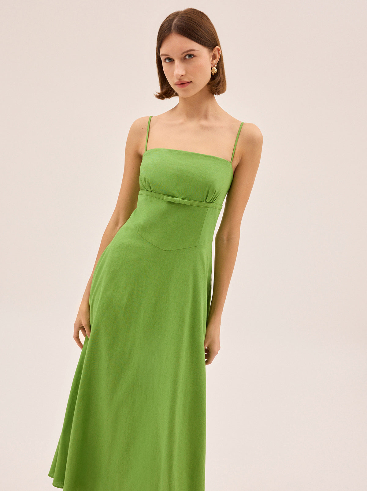 Ally Meadow Green Cotton Linen Dress