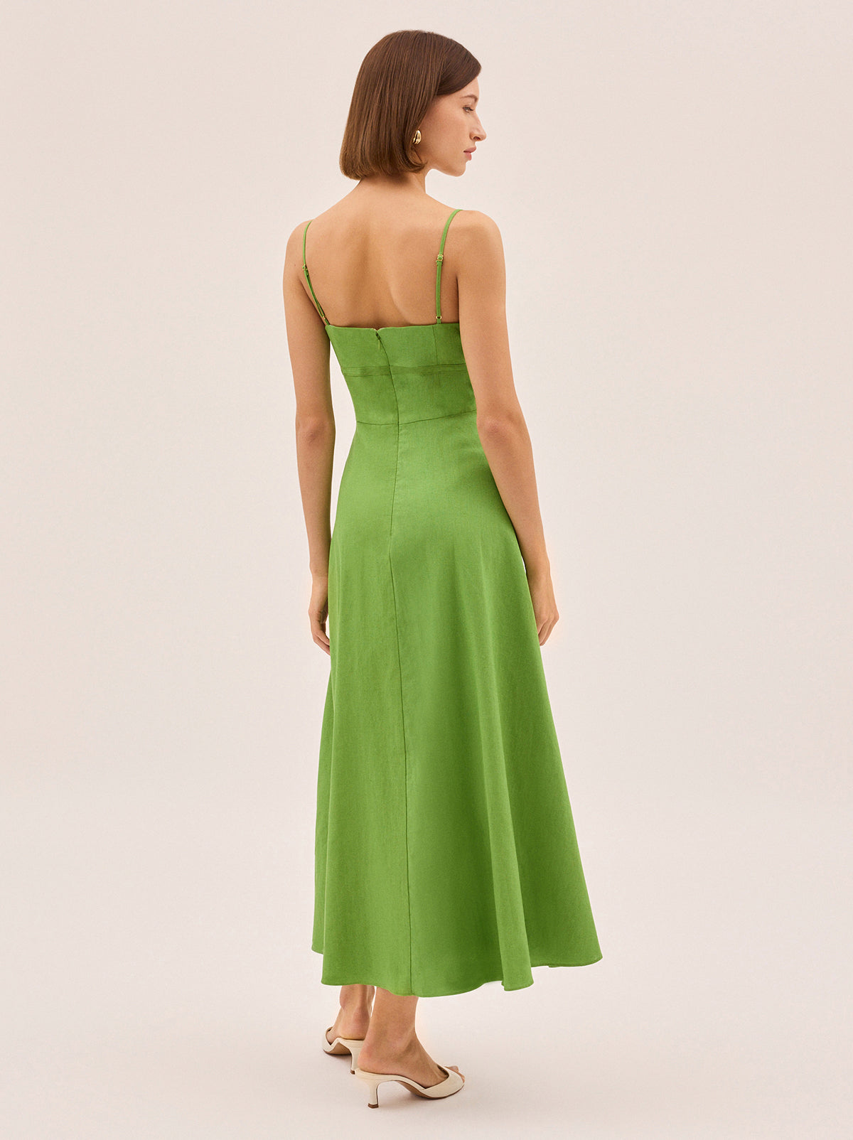 Ally Meadow Green Cotton Linen Dress