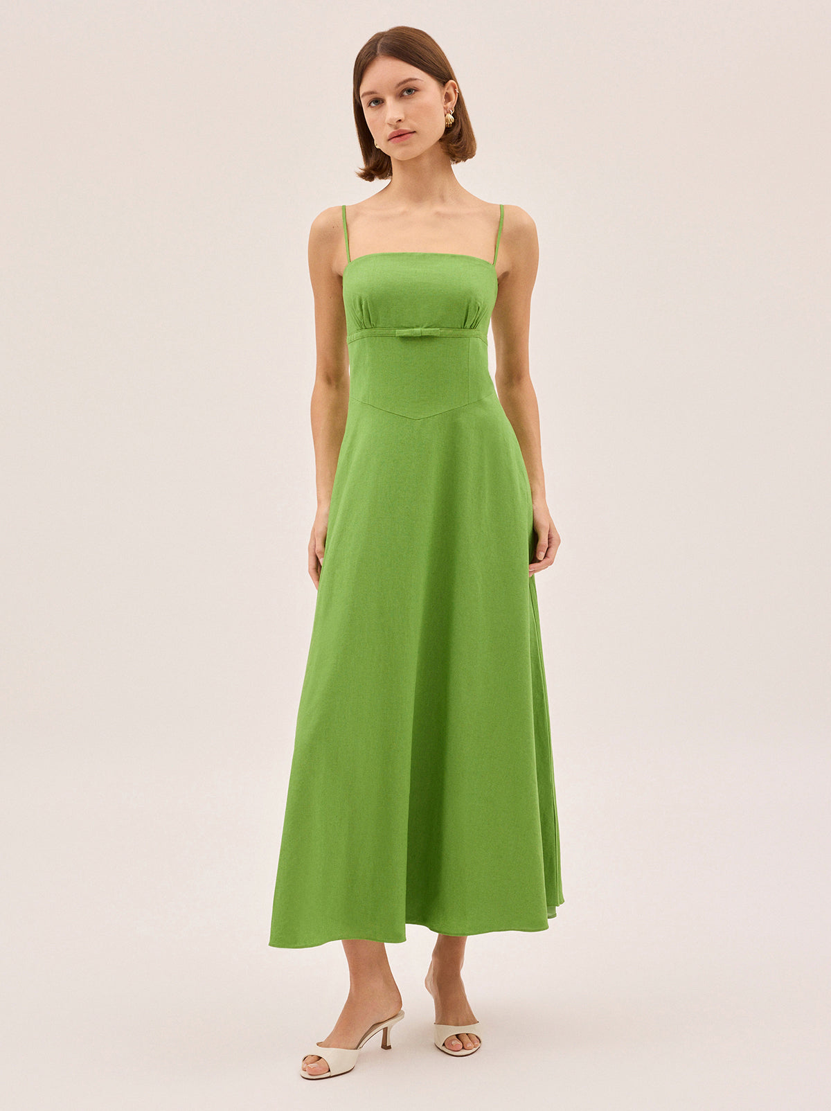 Ally Meadow Green Cotton Linen Dress