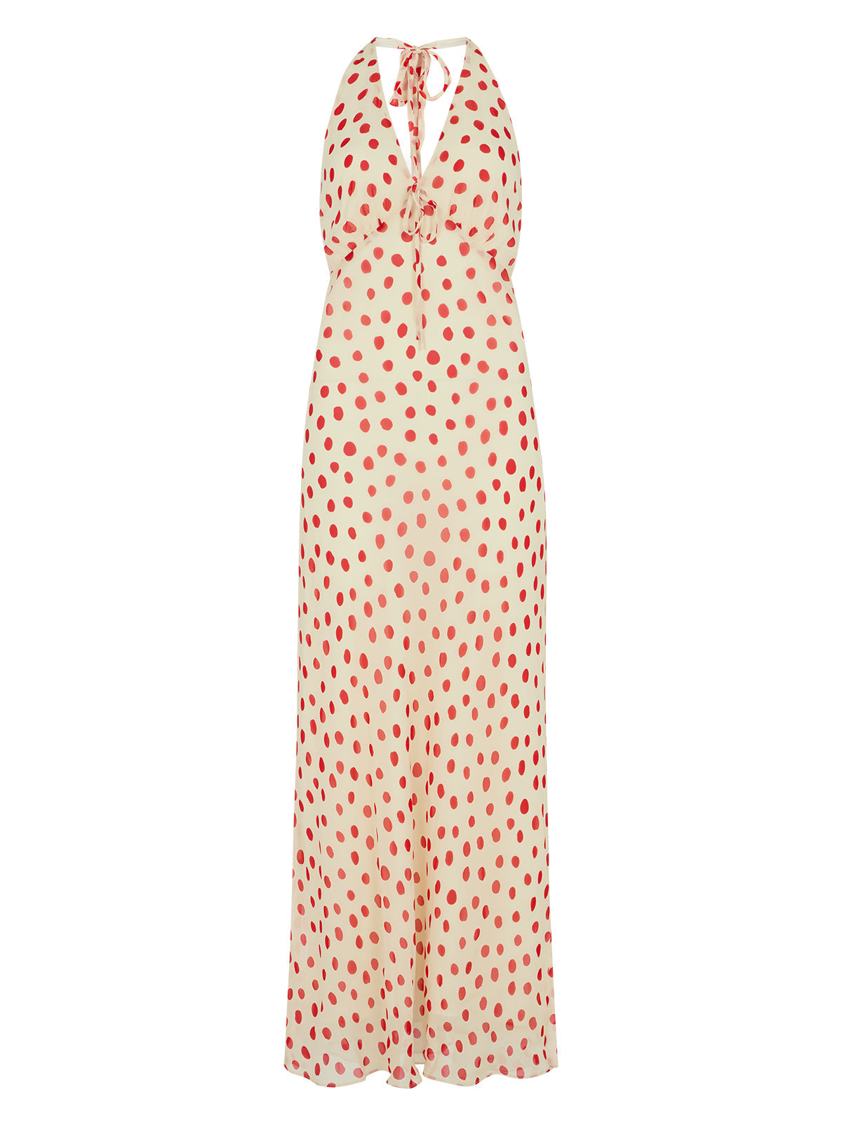 Amalia Red Polka Dot Halterneck Dress