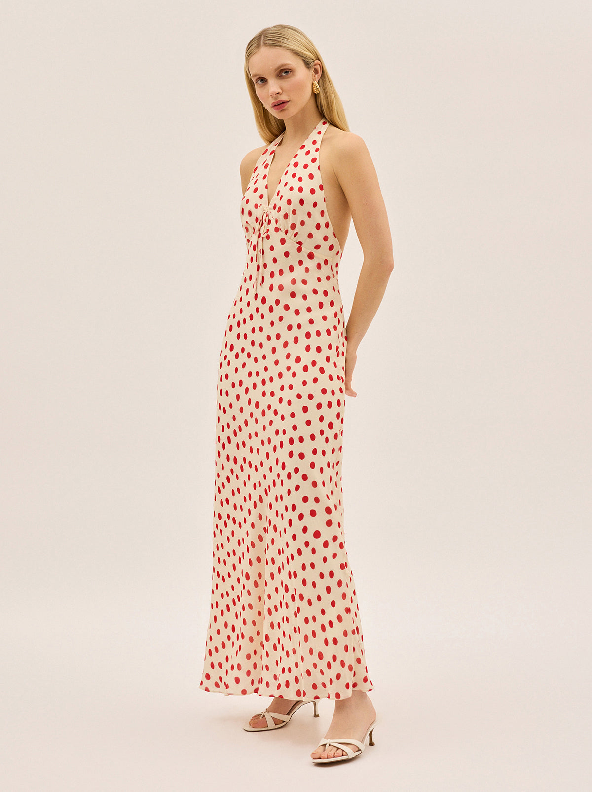Amalia Red Polka Dot Halterneck Dress