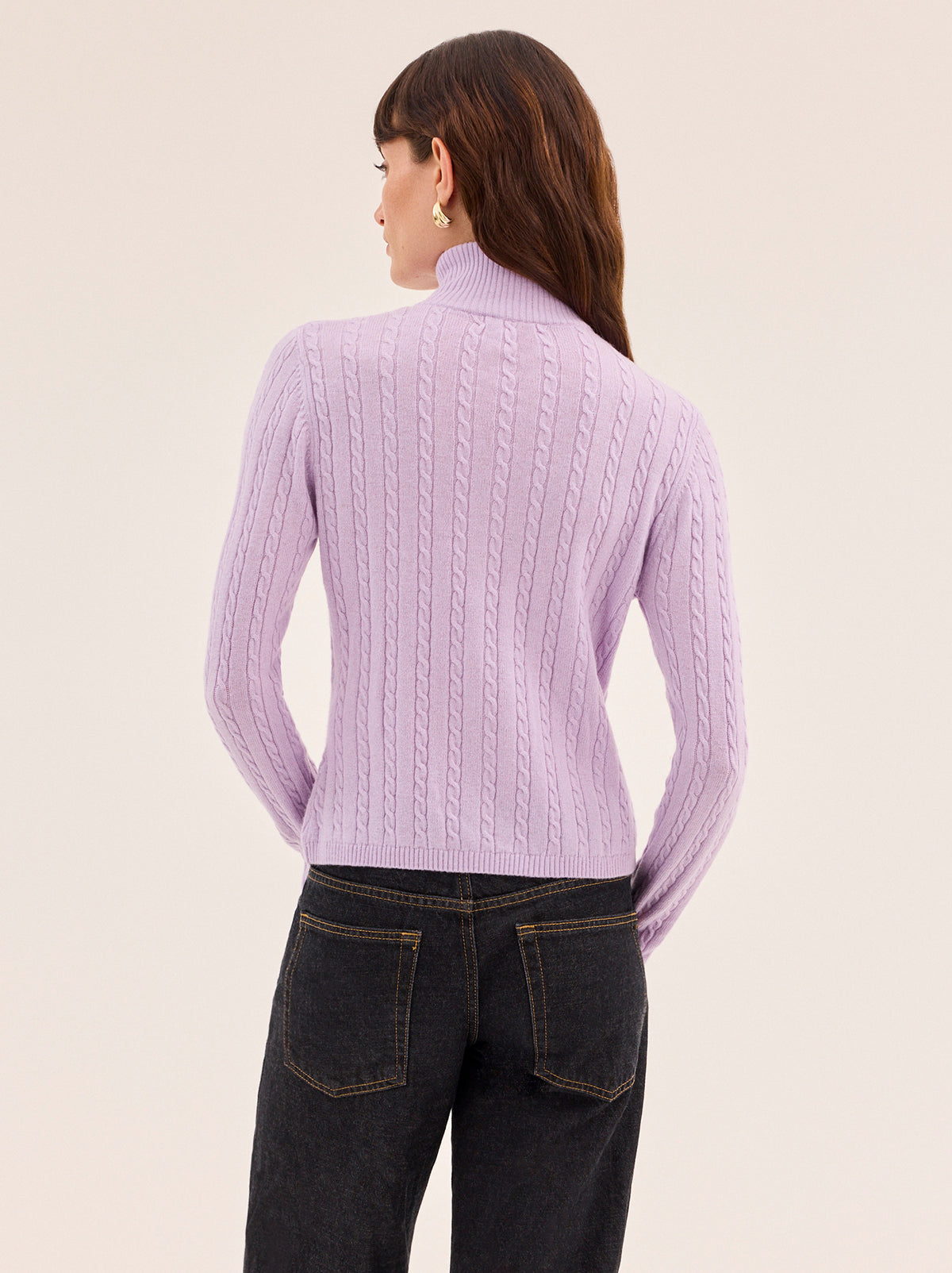 Ameline Lavender Cable Fine Knit Top