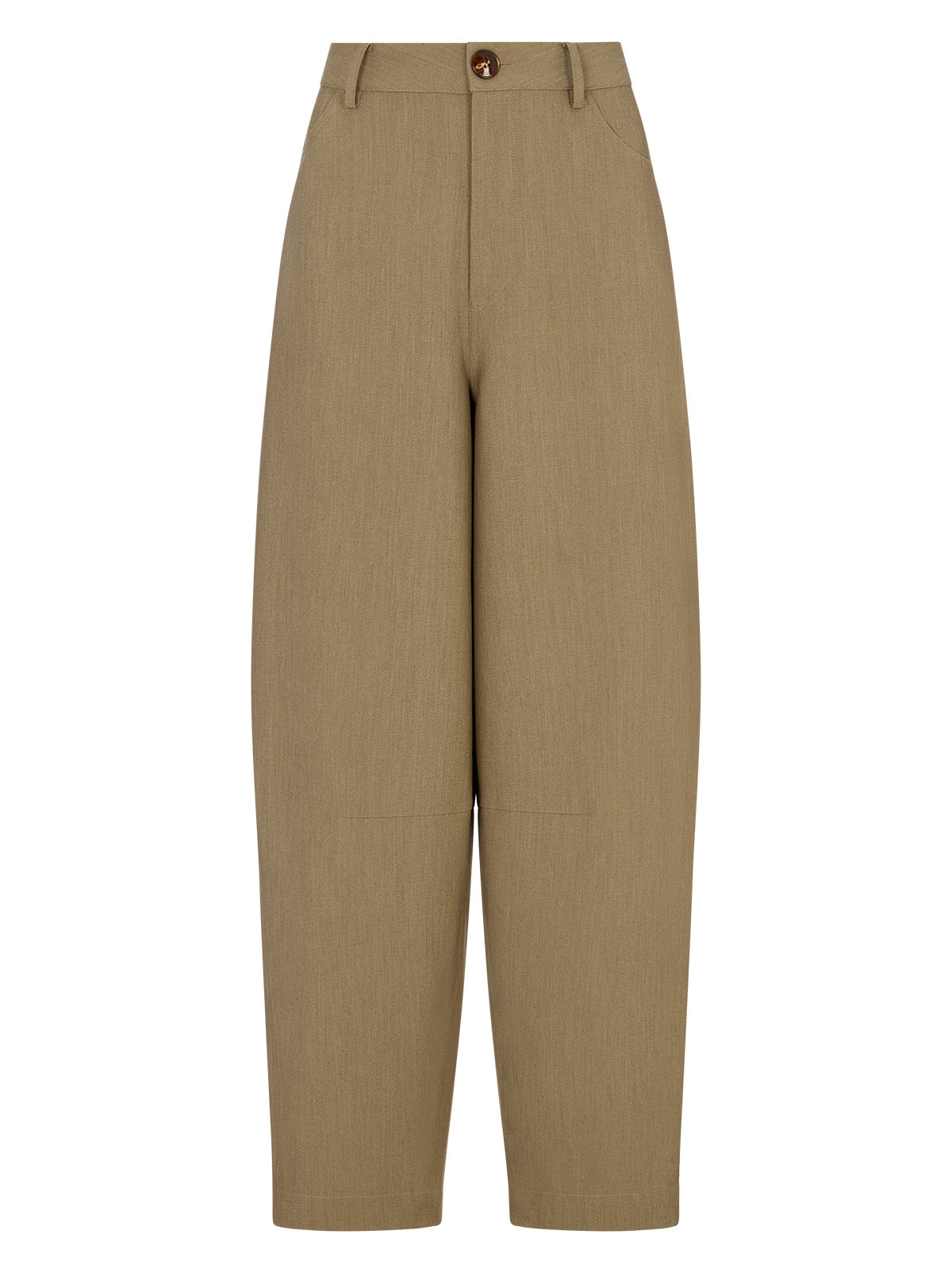 Andie Taupe Barrel Leg Tailored Trousers