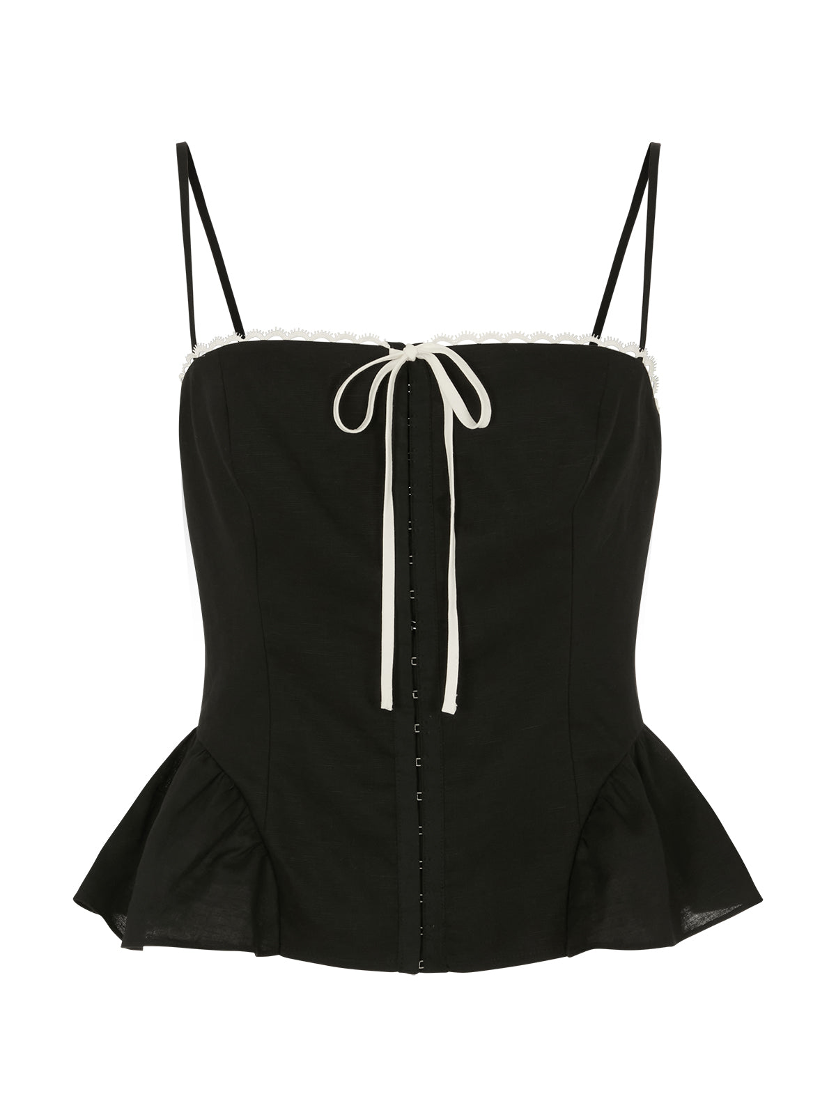 Andrea Black Linen Blend Top