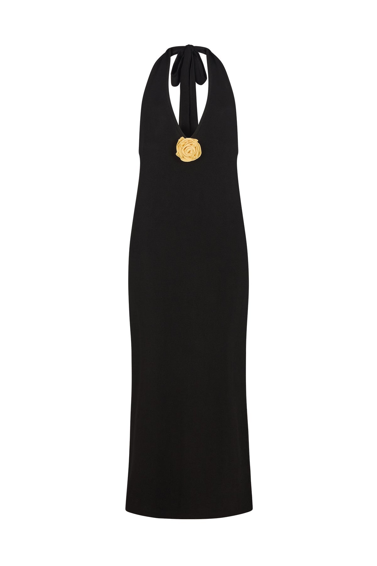 Anissa Black Knit Halter Dress