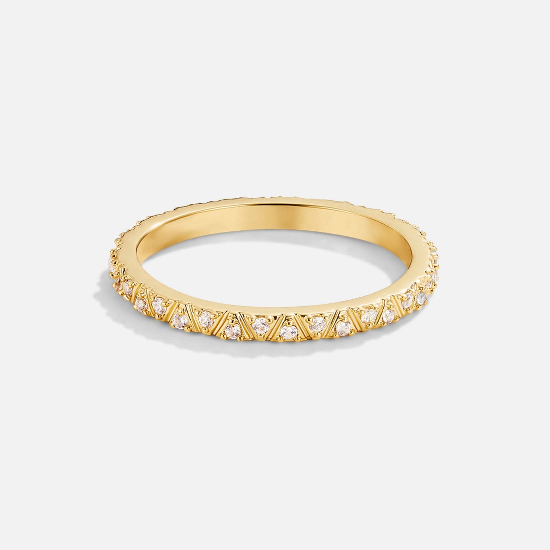 Arquette Gold & Crystal Band Ring