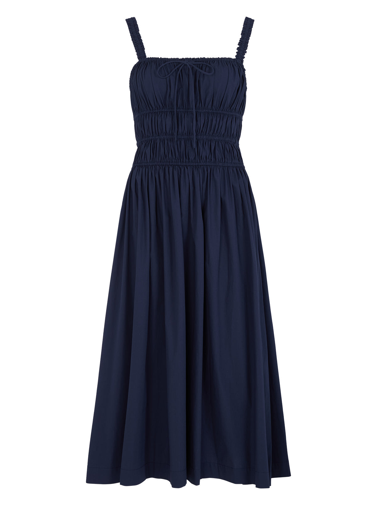 Arya Navy Cotton Midi Dress