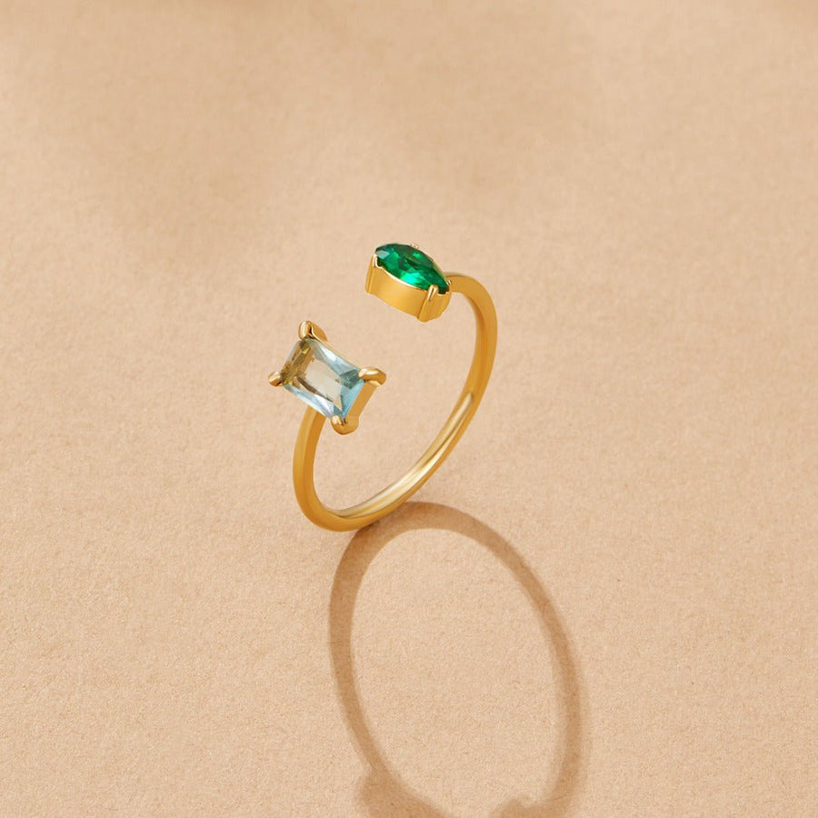 Aurora Aqua Green Crystal Ring