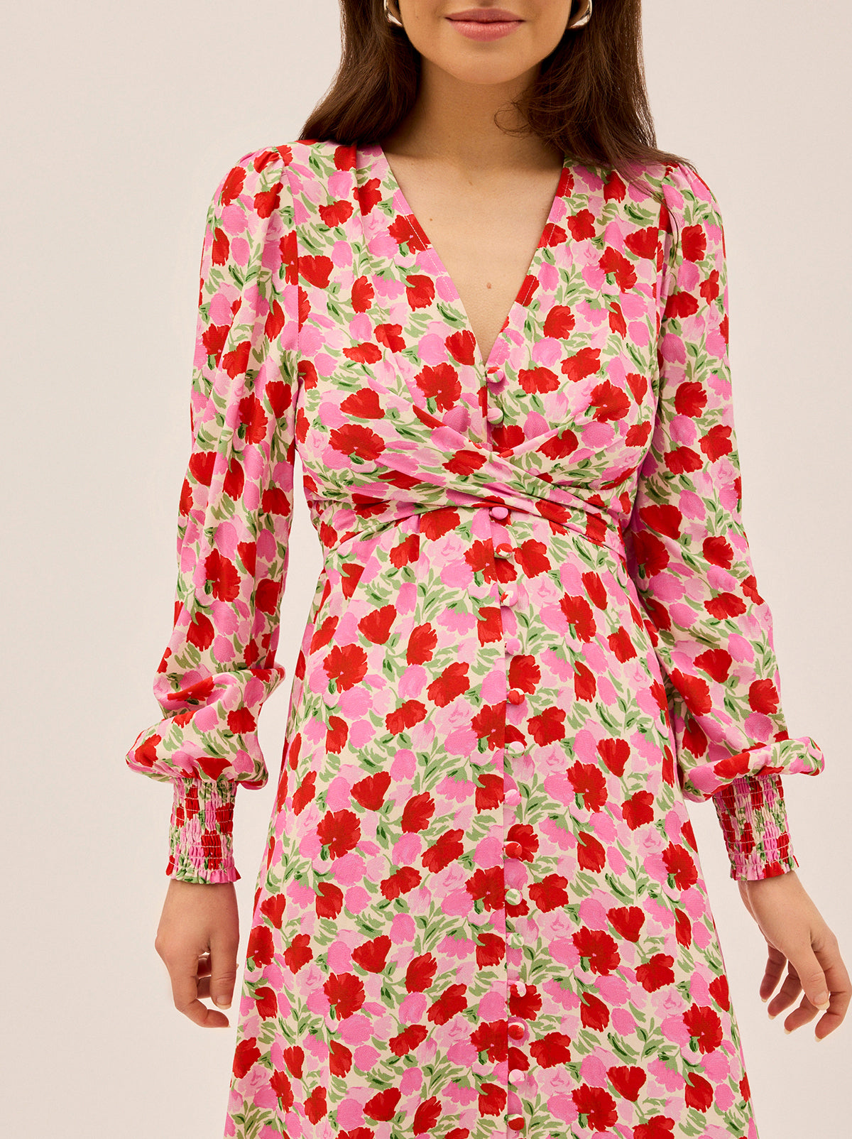 Aurora Pink Floral Print Dress