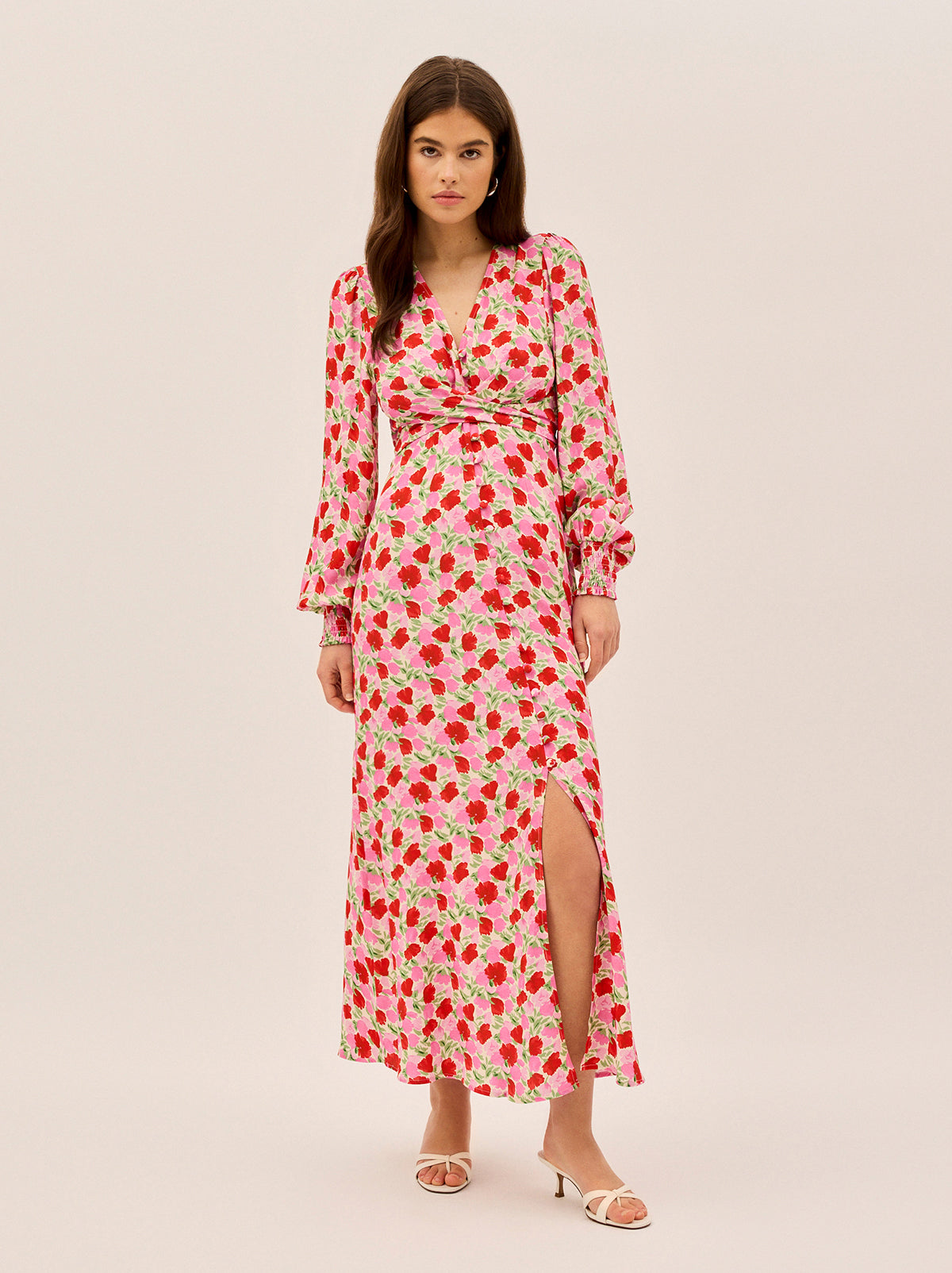 Aurora Pink Floral Print Dress