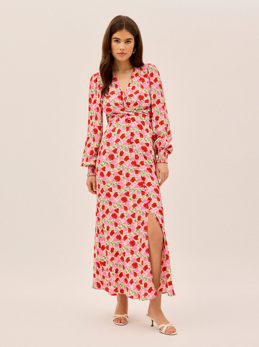 Aurora Pink Floral Print Dress