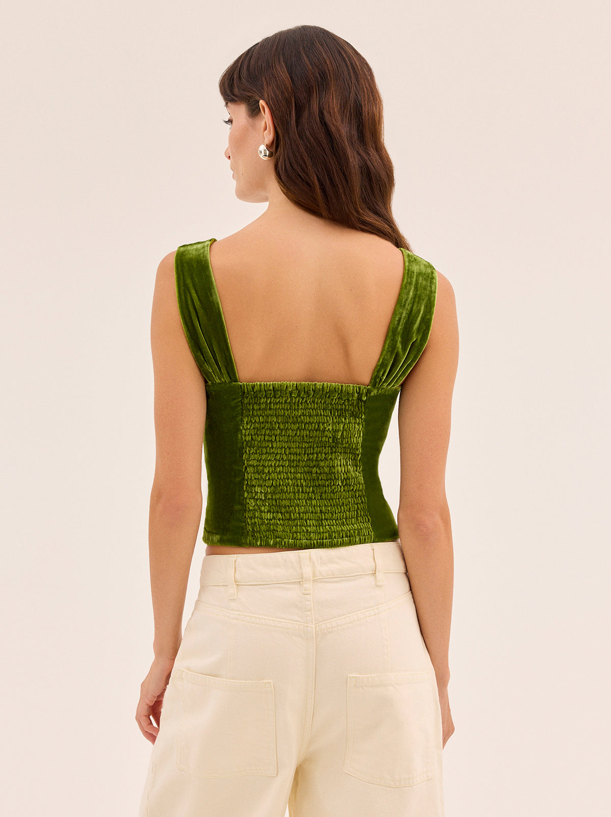 Beata Olive Velvet Top