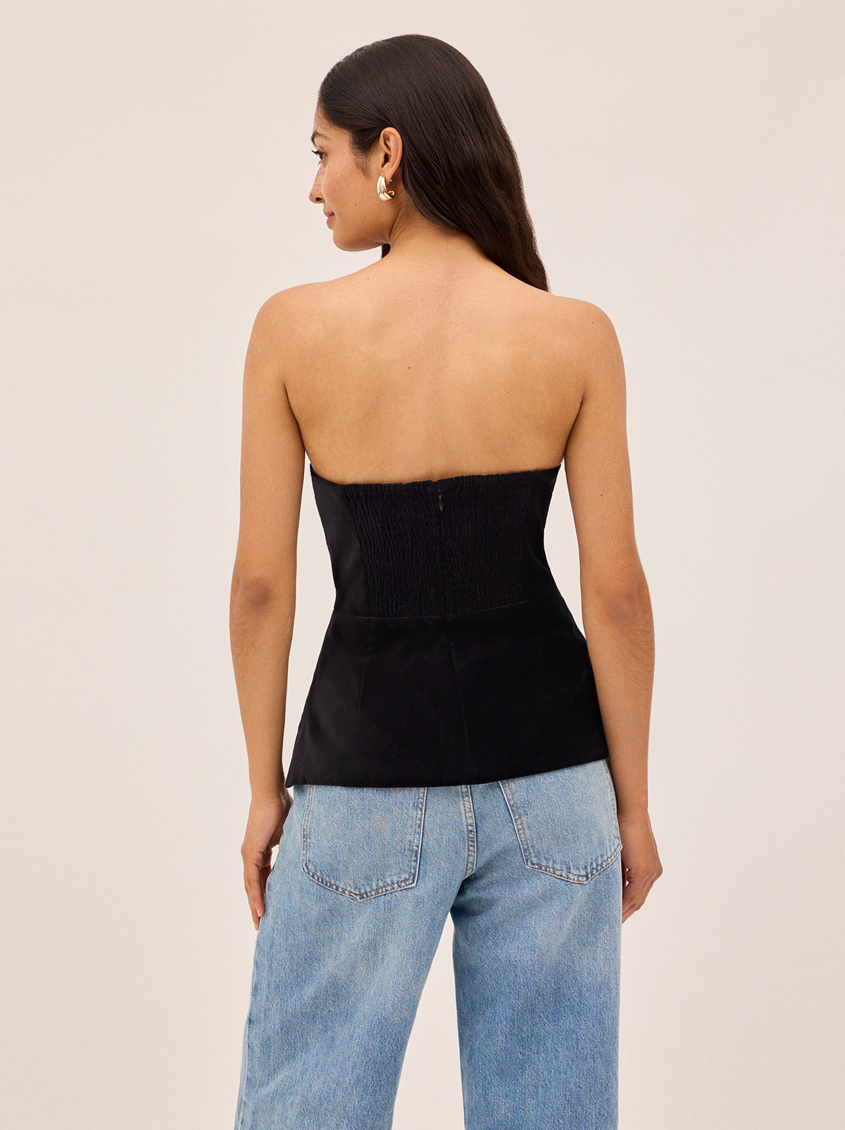 Bella Black Velvet Bandeau Top