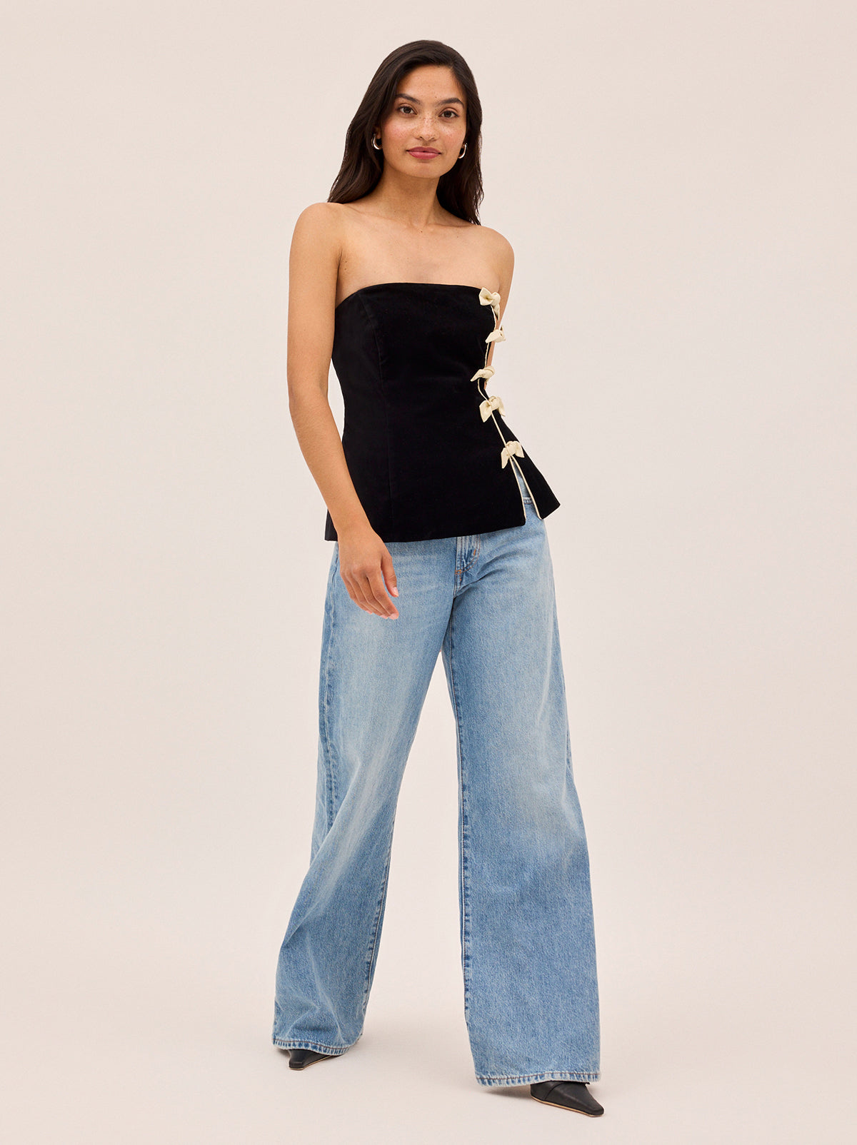 Bella Black Velvet Bandeau Top