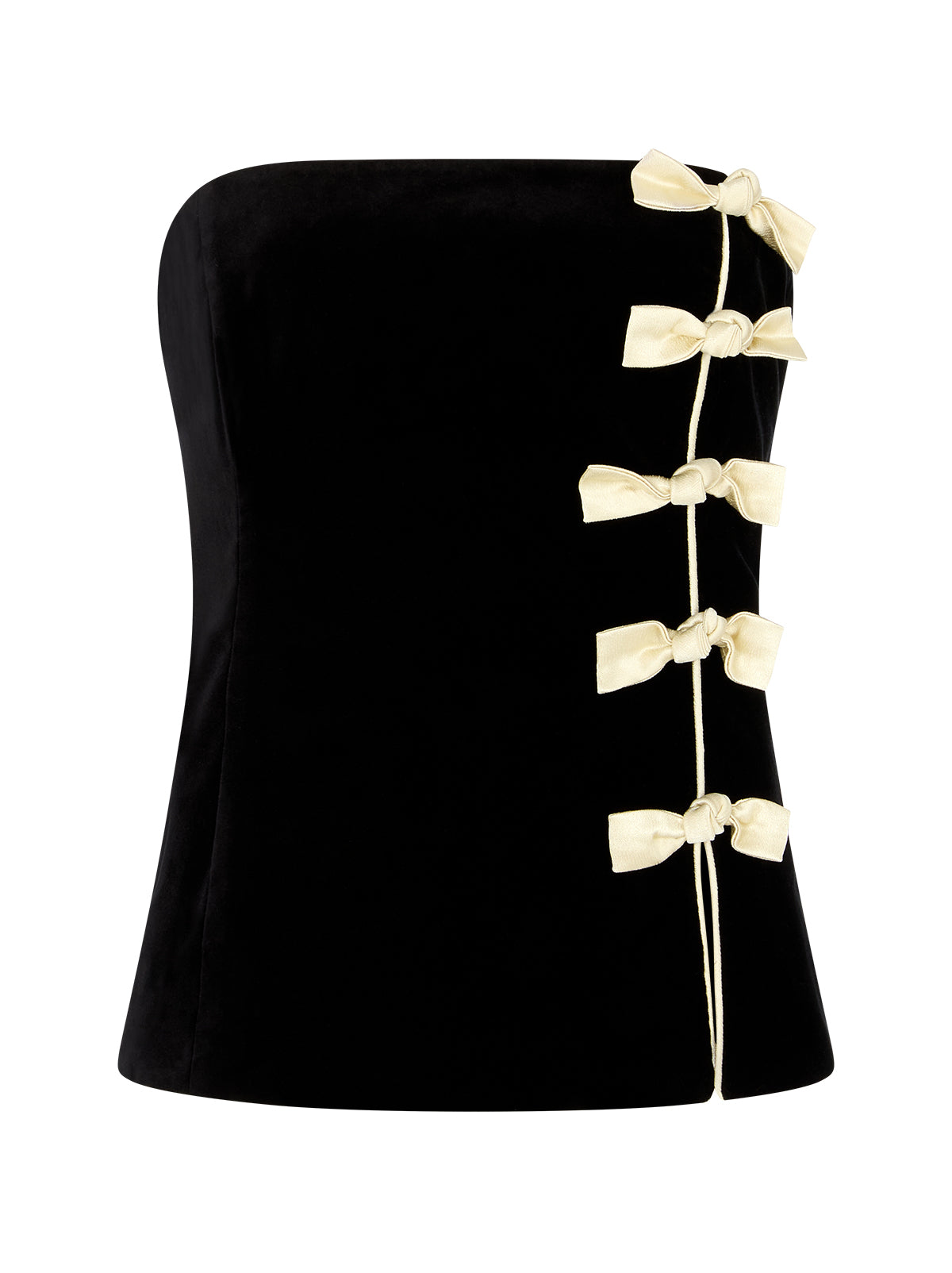 Bella Black Velvet Bandeau Top