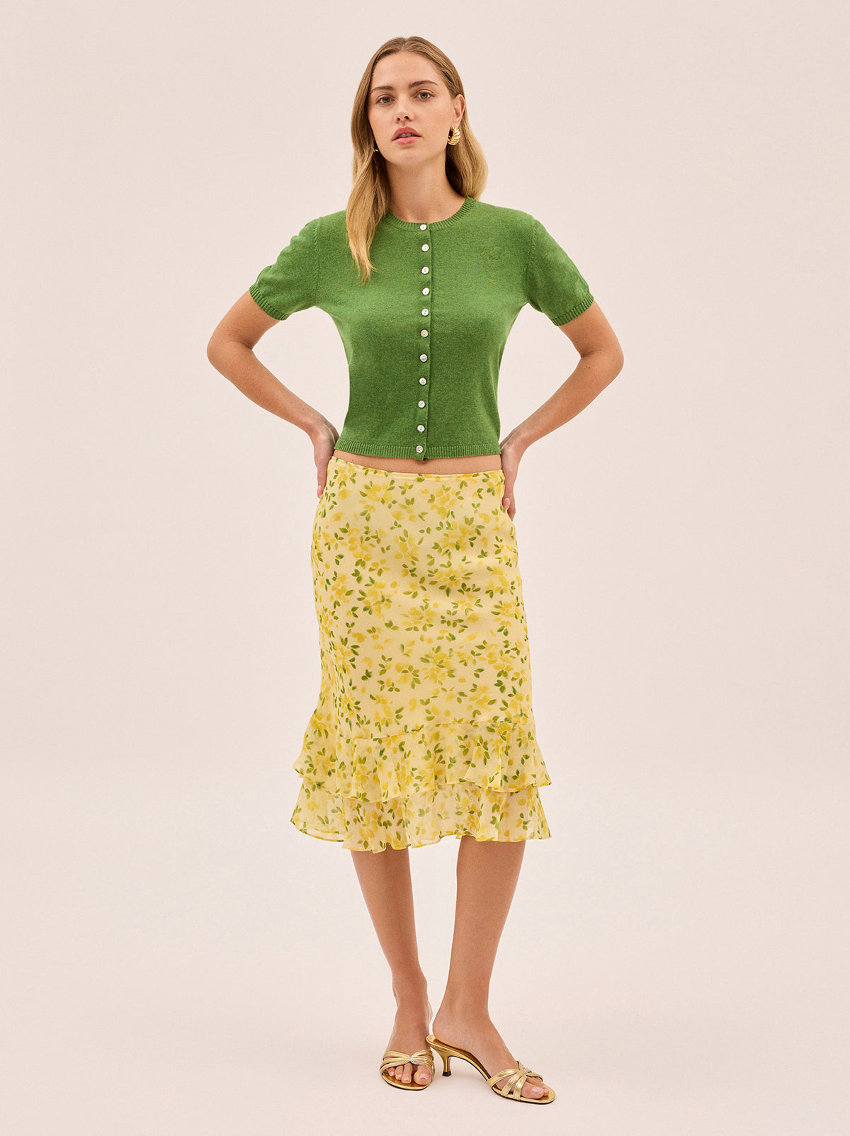 Blair Basil Green Knit Cardigan