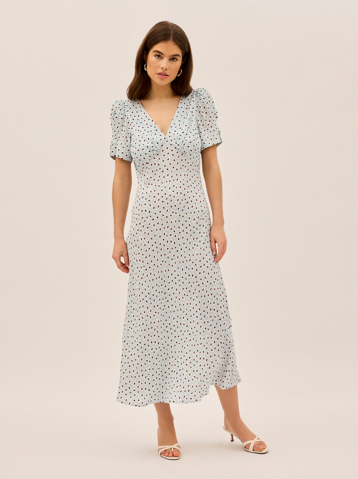Brianna Blue Daisy Print Dress