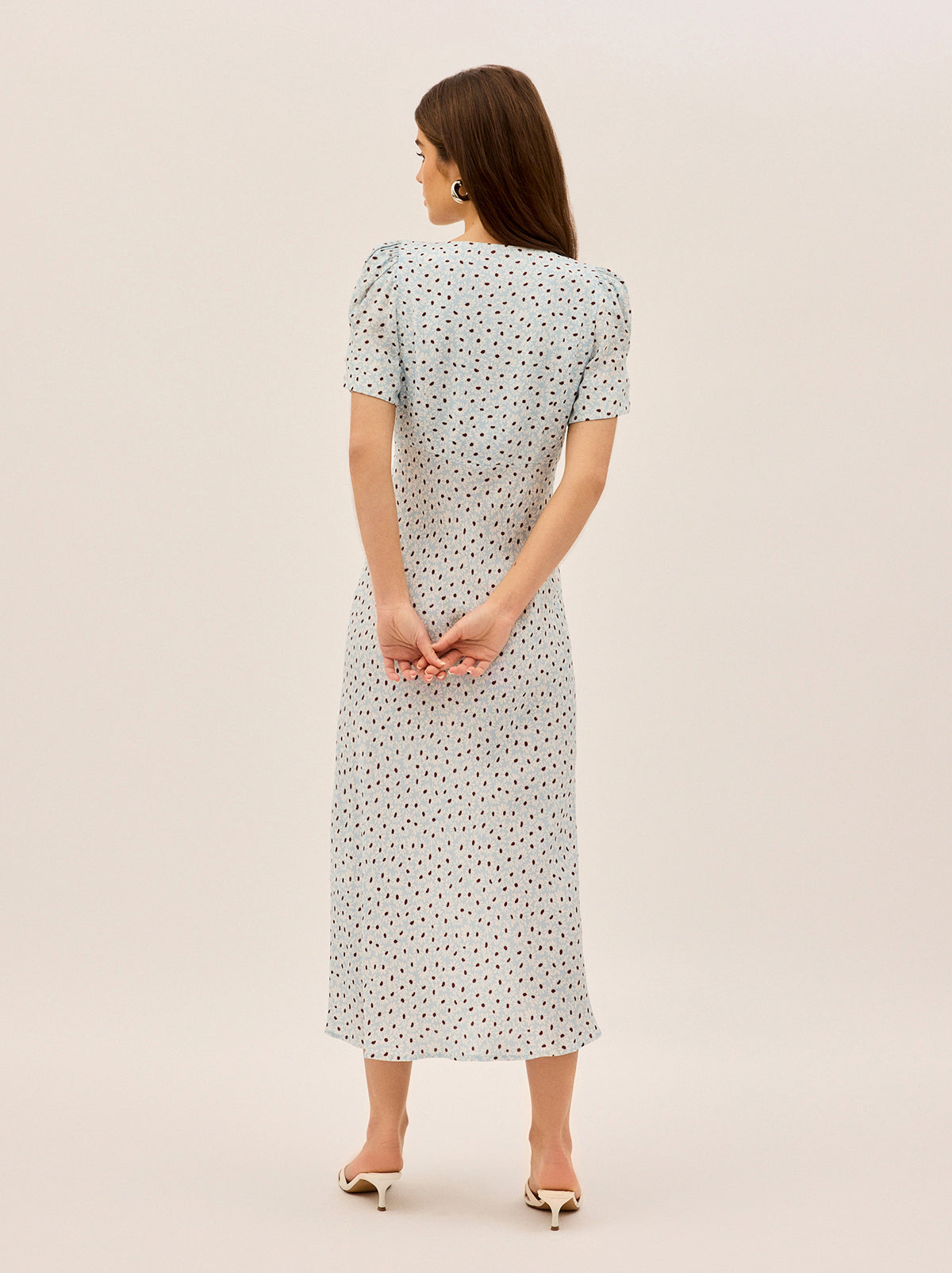 Brianna Blue Daisy Print Dress