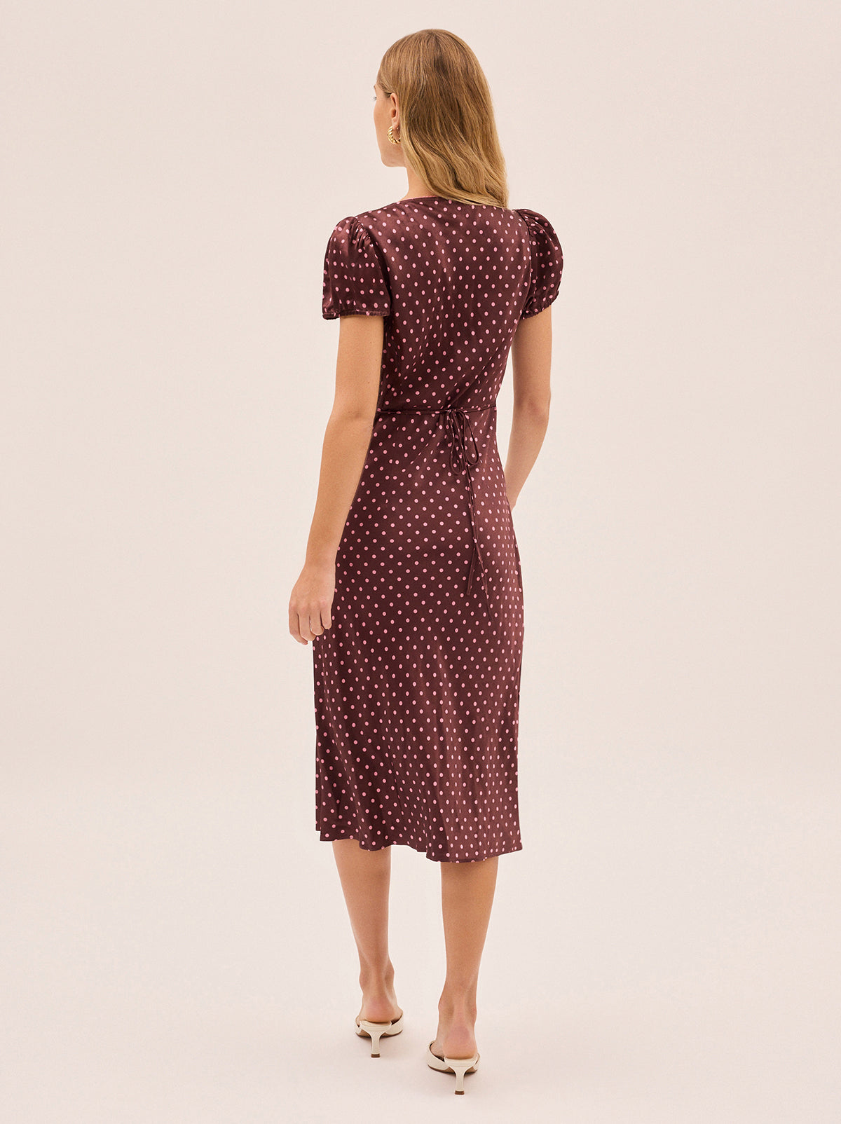 Briar Brown Pin Dot Print Dress