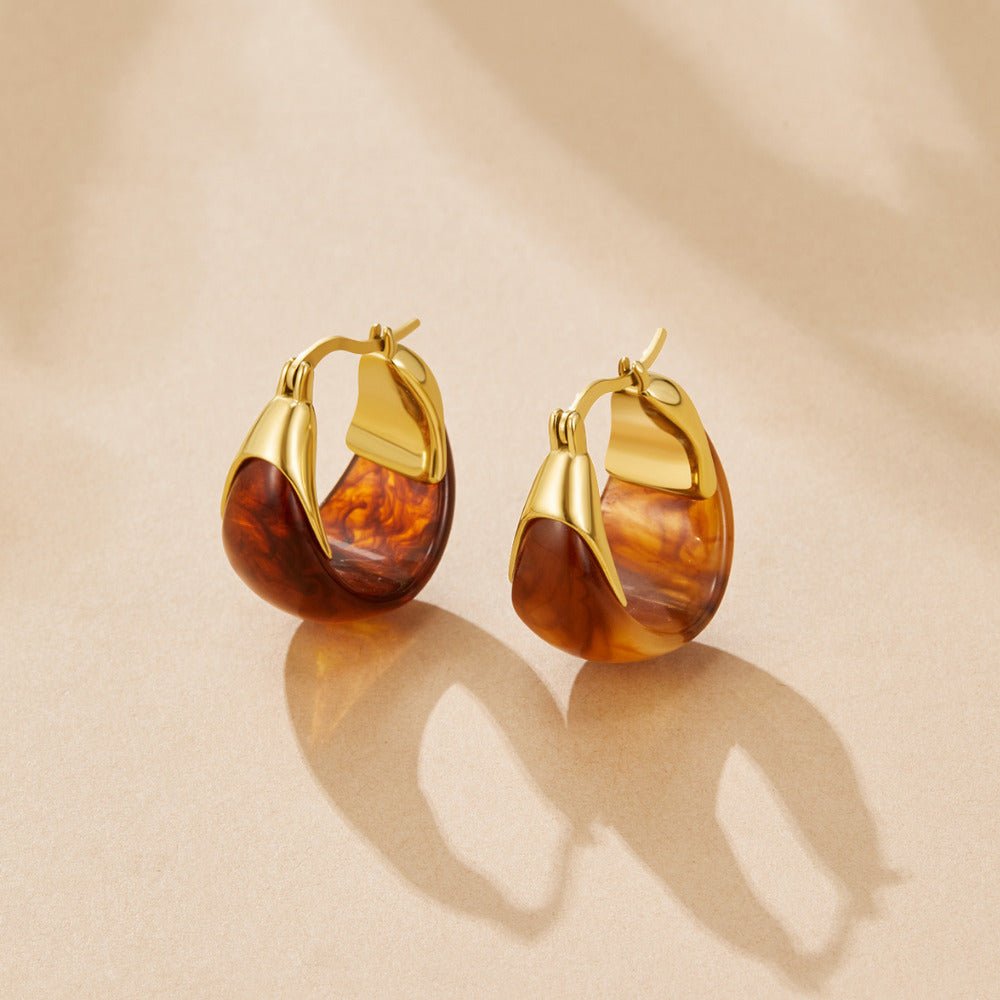 Brown Tahiti Hoop Earrings
