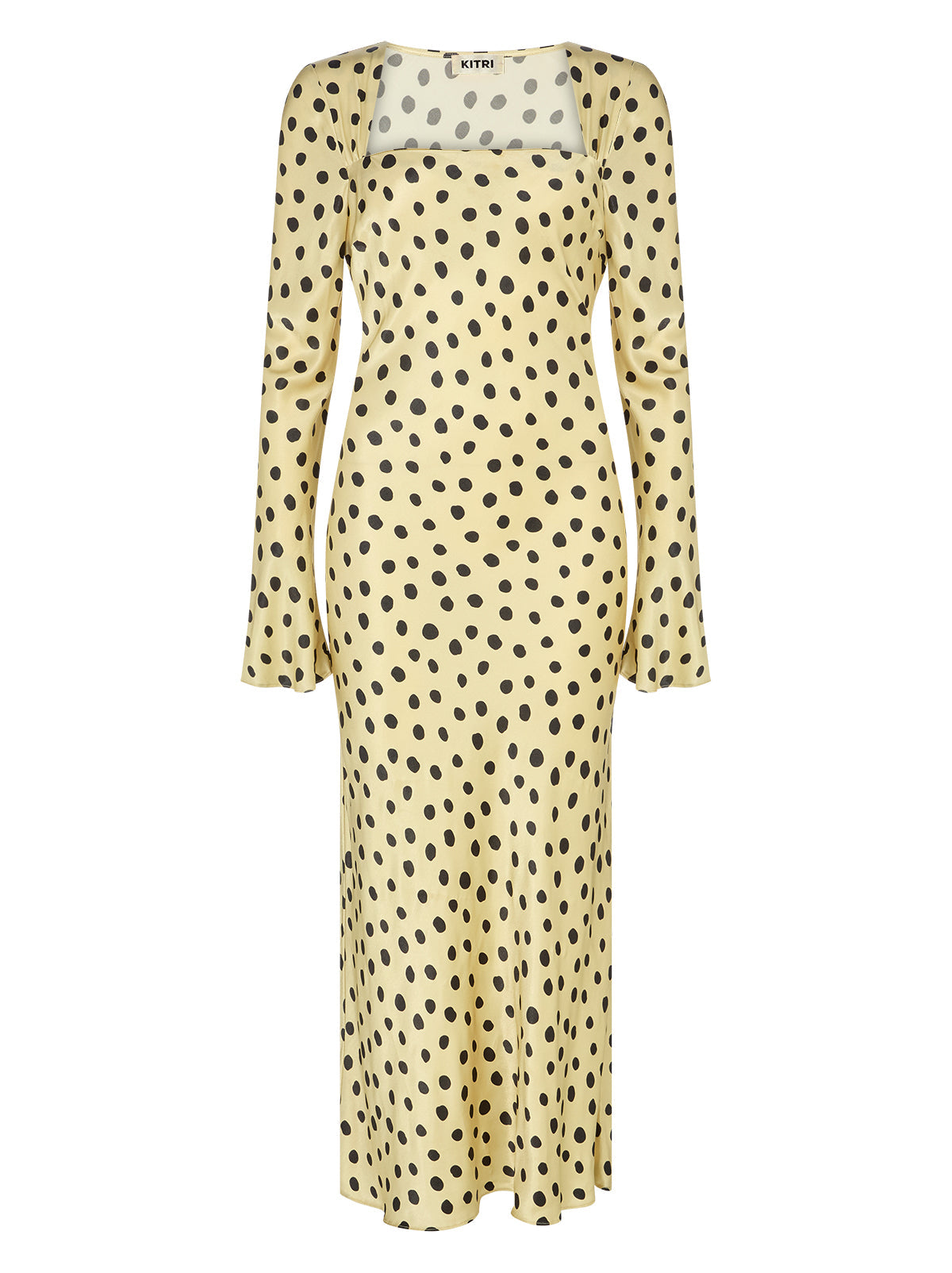 Camille Butter Polka Dot Satin Dress