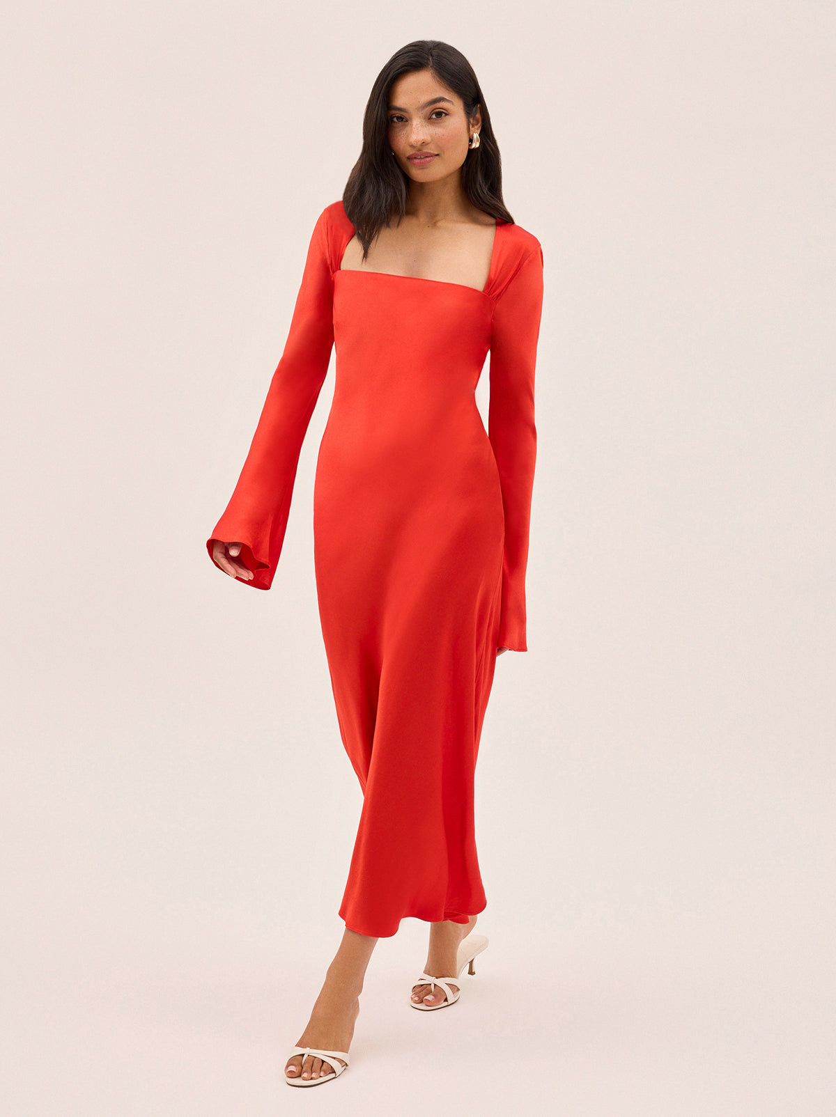Camille Red Satin Dress