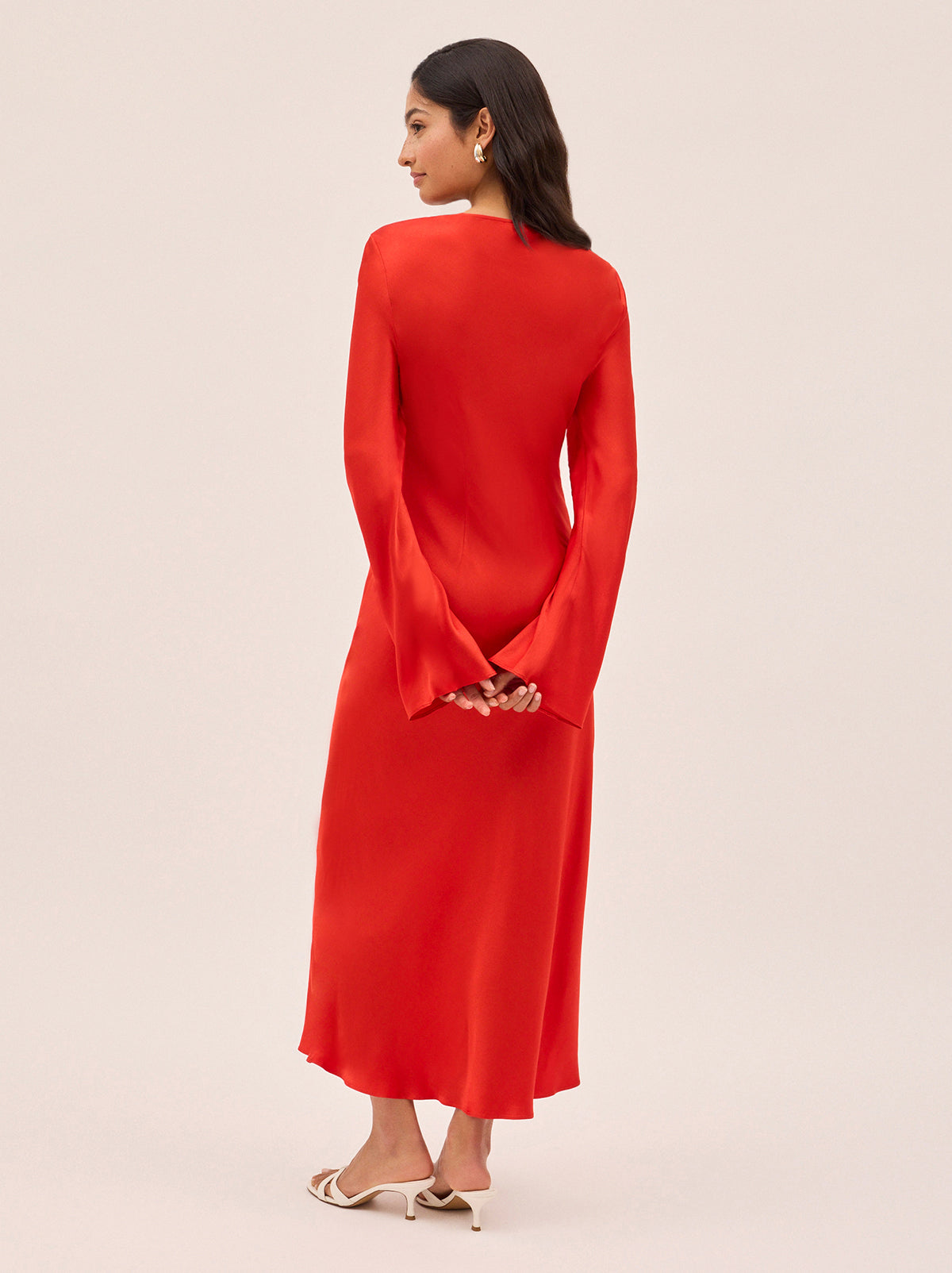 Camille Red Satin Dress
