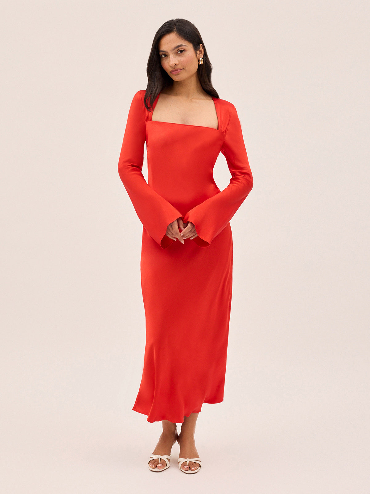Camille Red Satin Dress