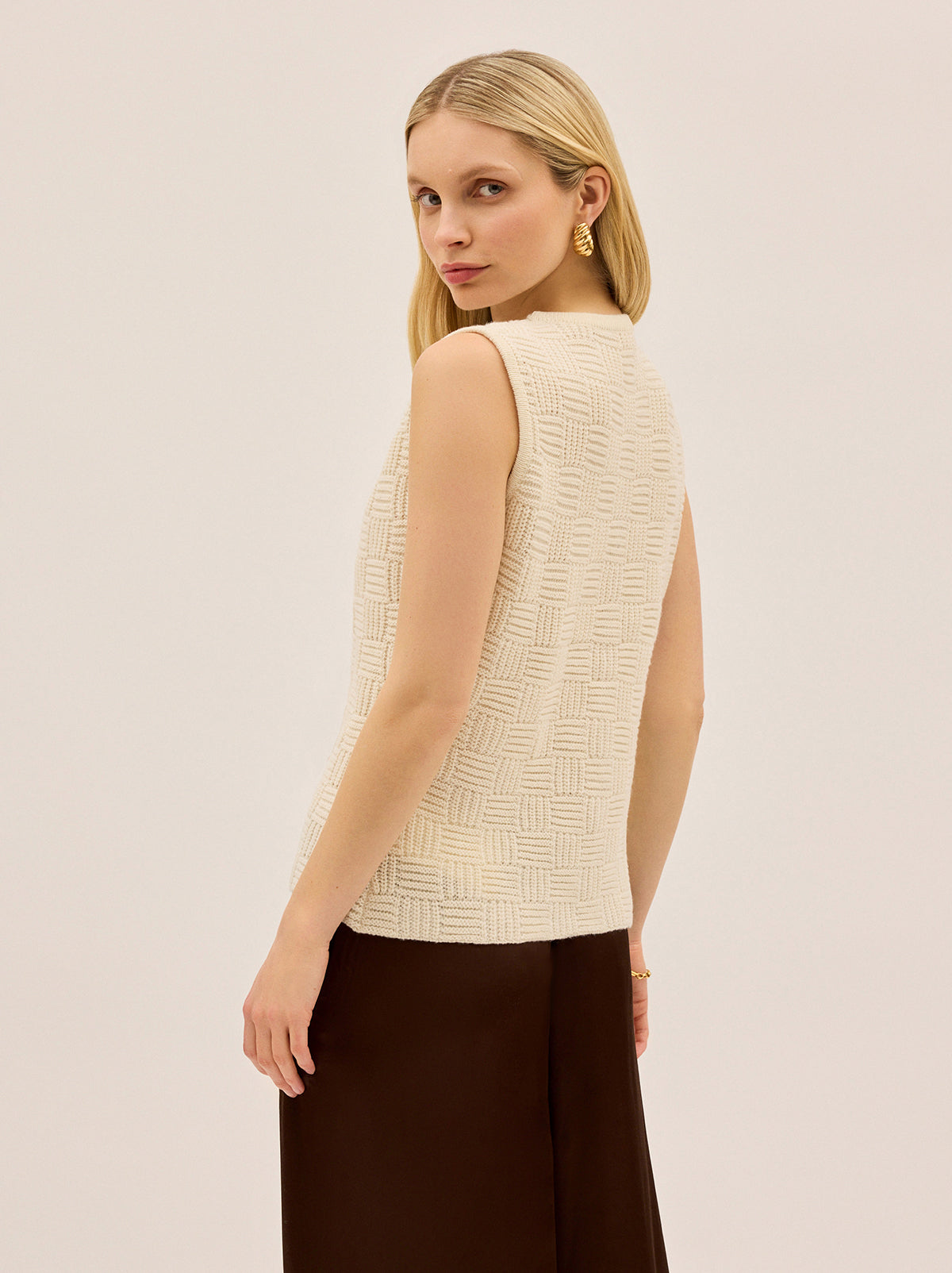 Casey Ivory Knit Vest