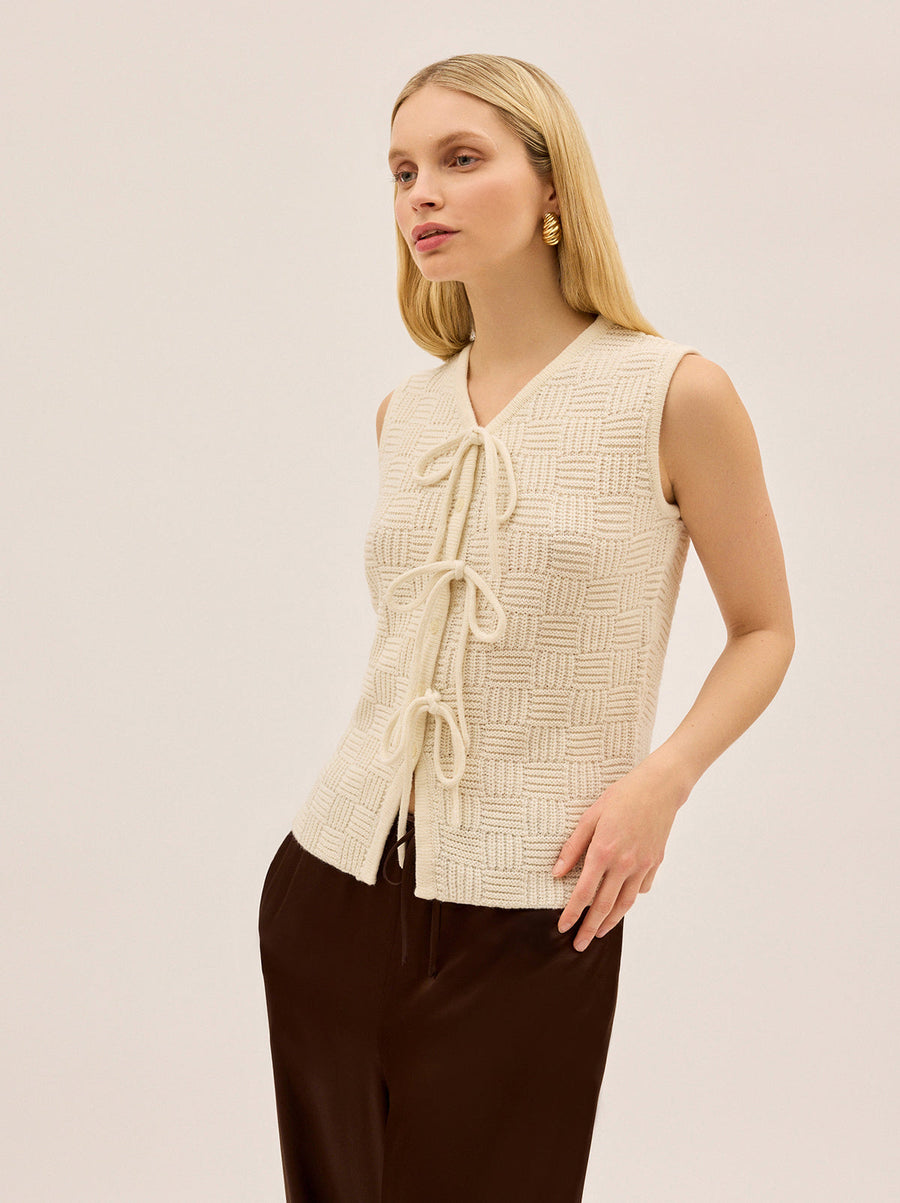 Casey Ivory Knit Vest