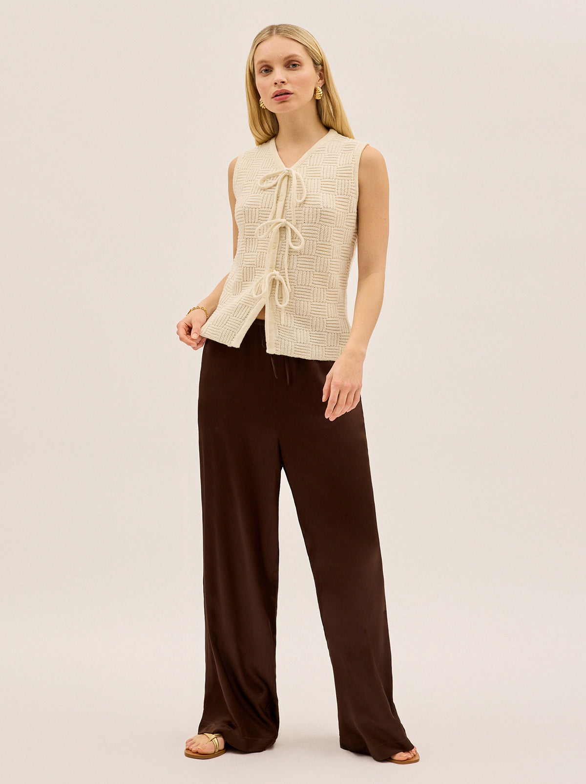 Casey Ivory Knit Vest