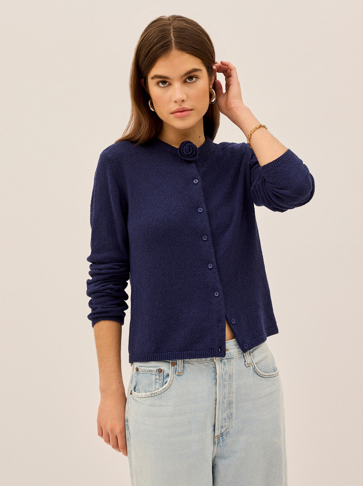 Cassandra Navy Knit Cardigan