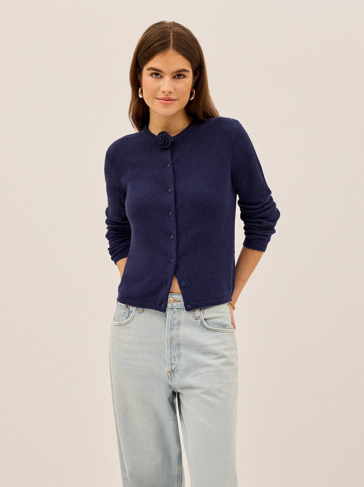 Cassandra Navy Knit Cardigan