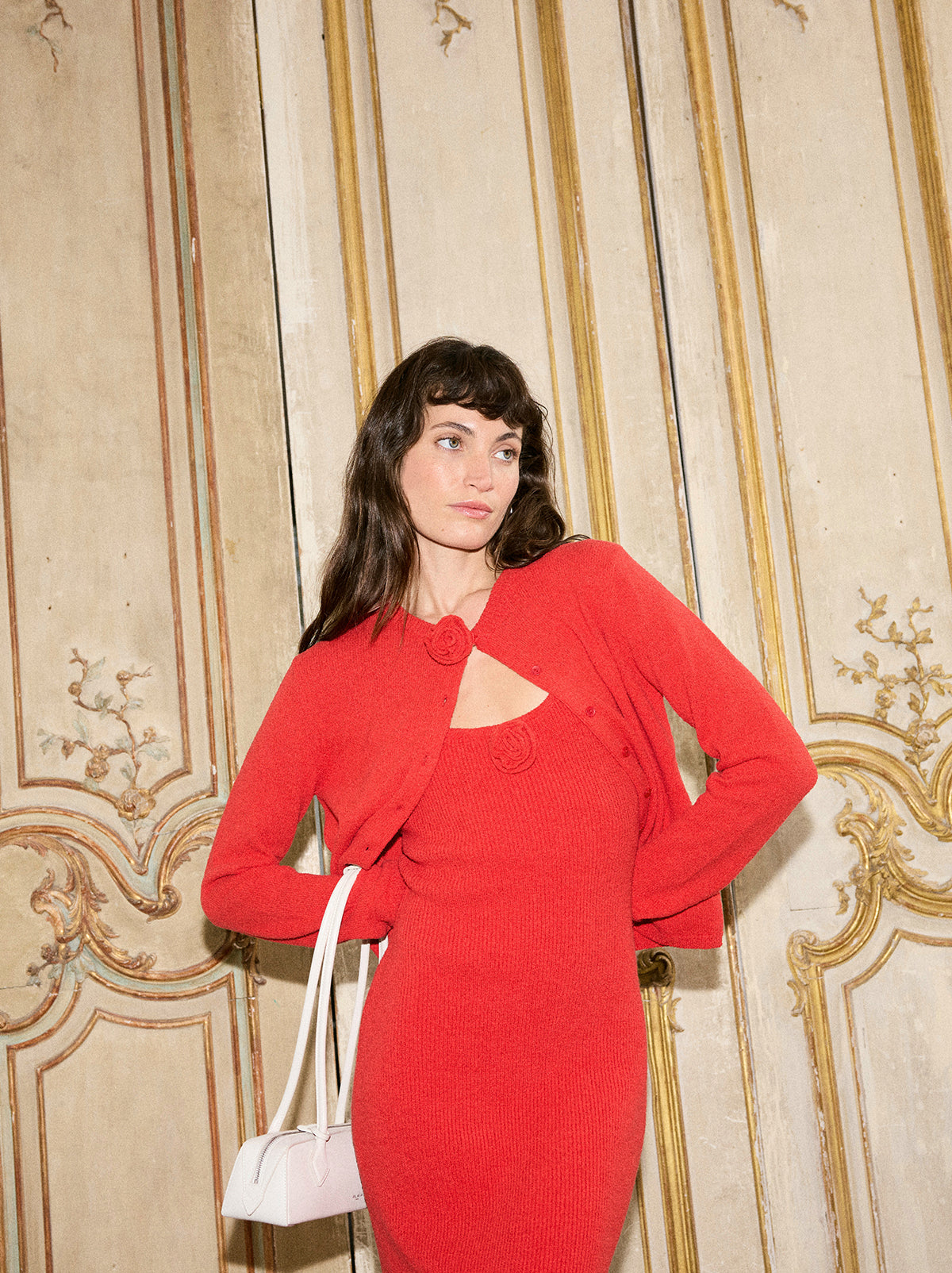 Cassandra Red Knit Cardigan