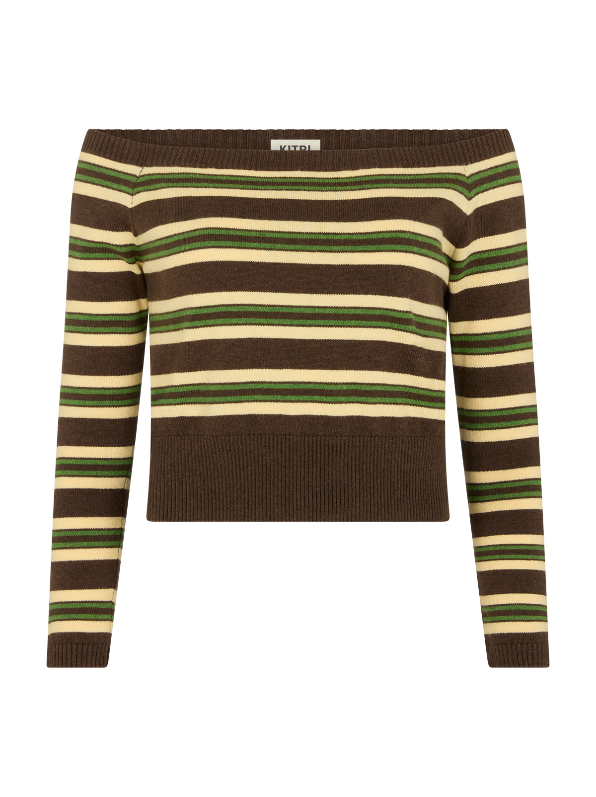 Cassia Striped Bardot Knit Jumper