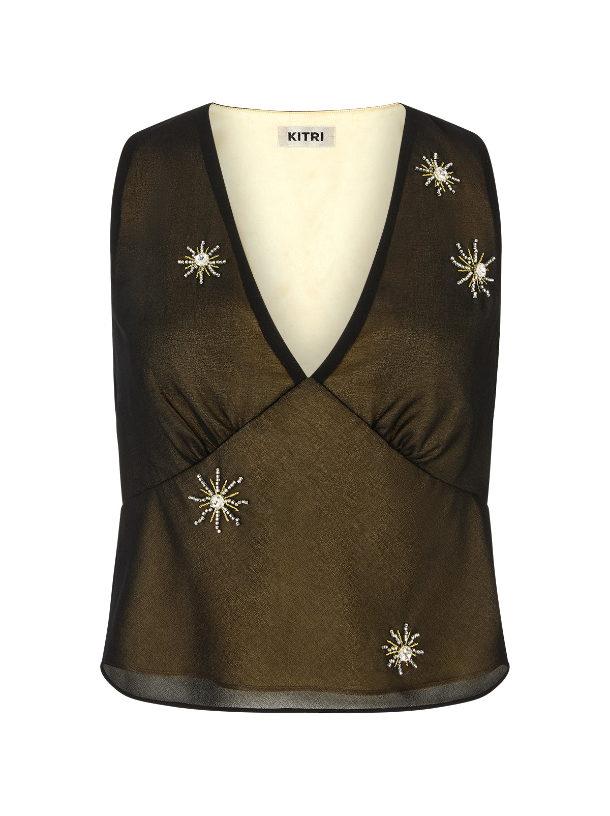 Cat Black Embellished Top
