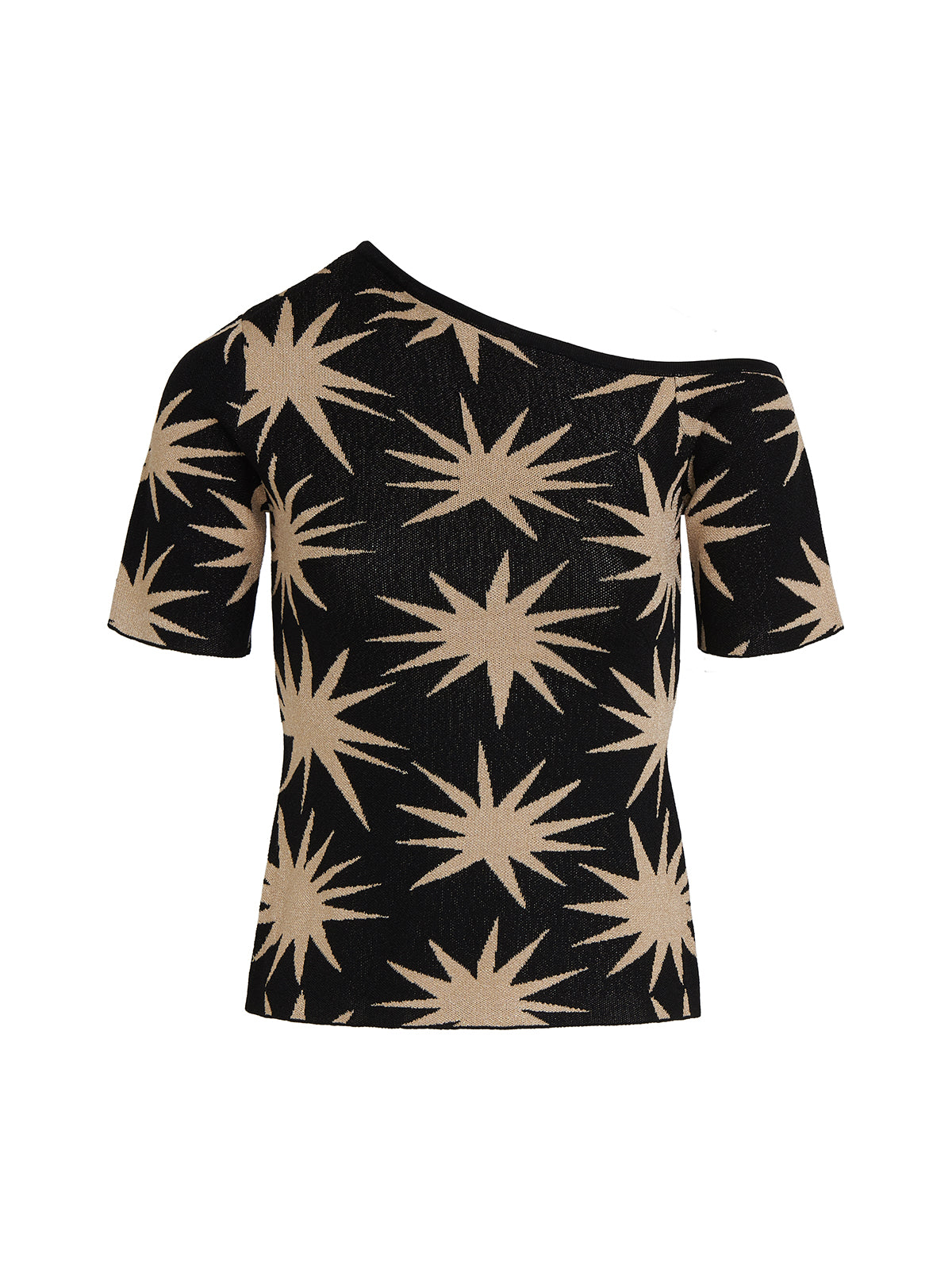 Cate Black Star Lurex Knit Top