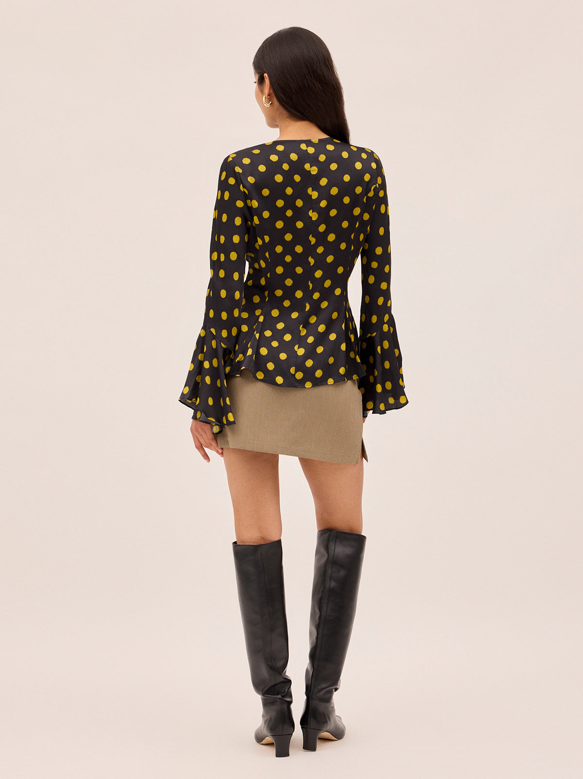 Chantelle Black Polka Dot Satin Top