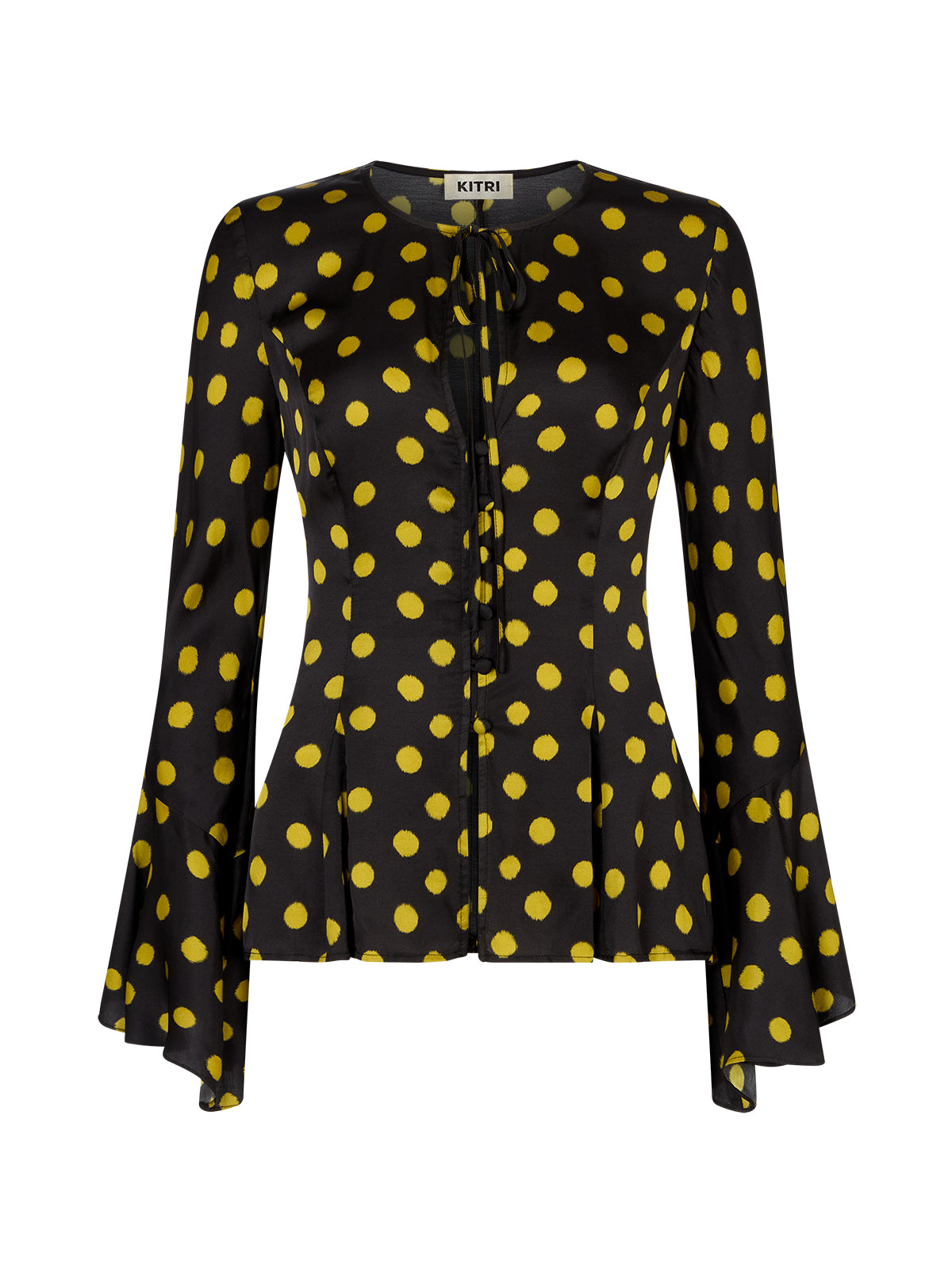 Chantelle Black Polka Dot Satin Top
